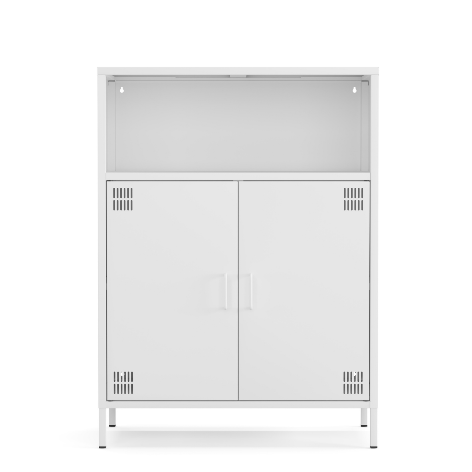 Pera Metal Dolap 2 Kapılı, Açık Raflı 80,50 x 40 x 109,50 cm - Ral 9016 Beyaz