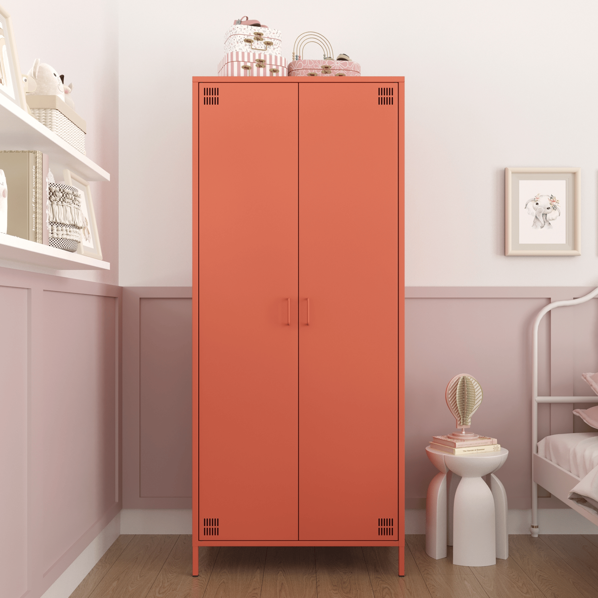 Pera Metal Elbise Dolabı, Soyunma Dolabı, İki Kapılı, 80,50 x 50 x 189,50 cm - Ral 3022 Somon