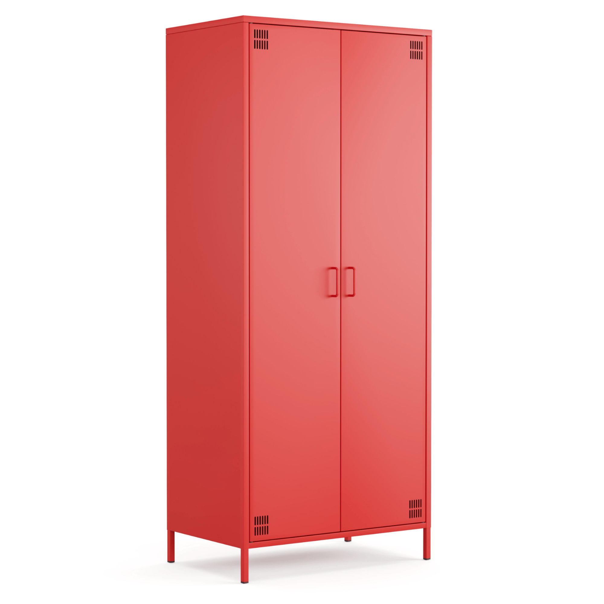Pera Metal Elbise Dolabı, Soyunma Dolabı, İki Kapılı, 80,50 x 50 x 189,50 cm - Ral 3020 Kırmızı