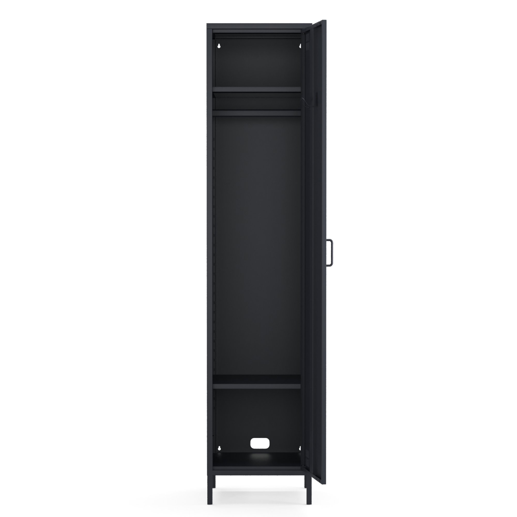 Pera Metal Elbise Dolabı, Soyunma Dolabı, Tek Kapılı, 41,50 x 40 x 189,50 cm - Ral 7016 Antrasit