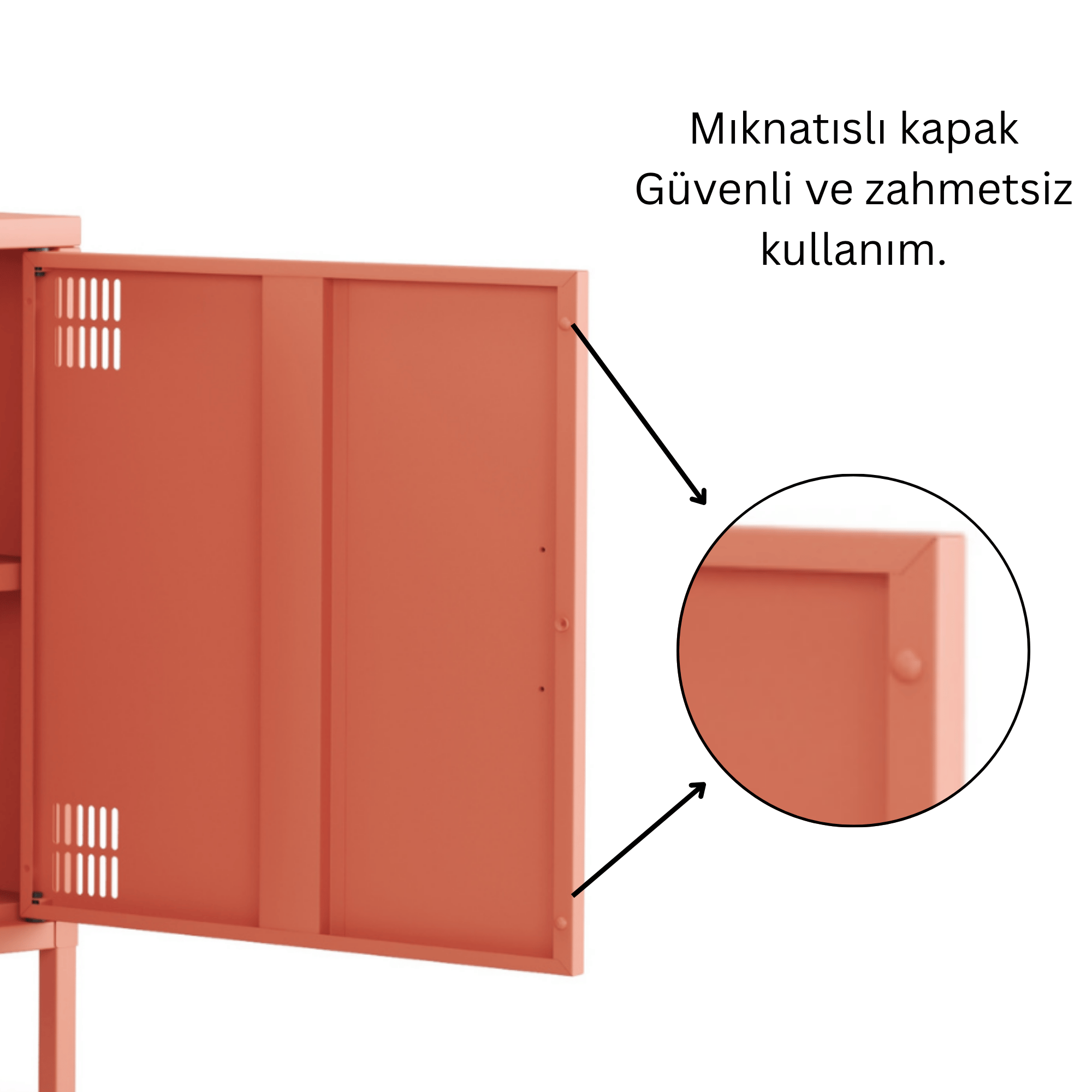 Pera Tv Ünitesi, Tv Dolabı,2 Kapaklı, Açık Raflı 130,50 x 40 x 64,50 cm - Ral 3022 Somon
