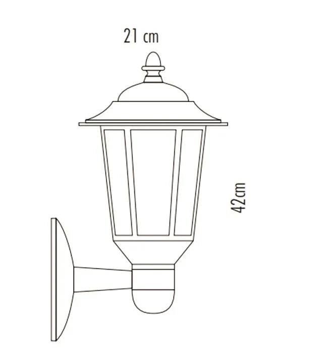 Cata CT-7110 E27 42cm Siyah Parma Set Üstü Bahçe Armatürü