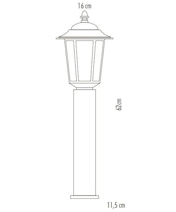 Cata CT-7112 E27 60cm Siyah Parma Set Üstü Bahçe Armatürü