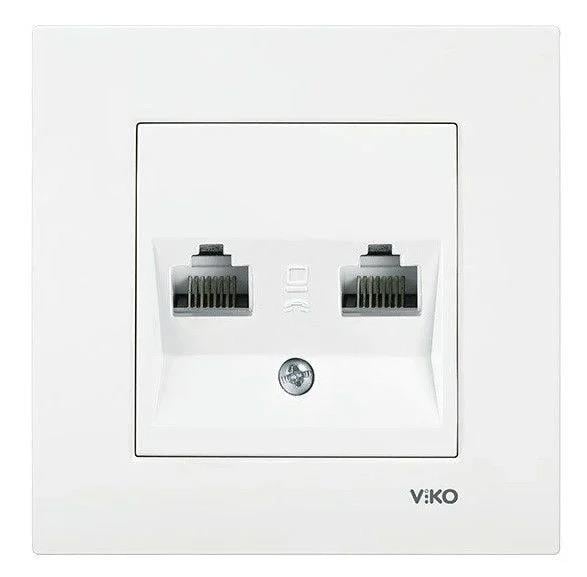 Viko Karre Beyaz Data Nümeris Cat5E Cat3 Çerceve Dahil