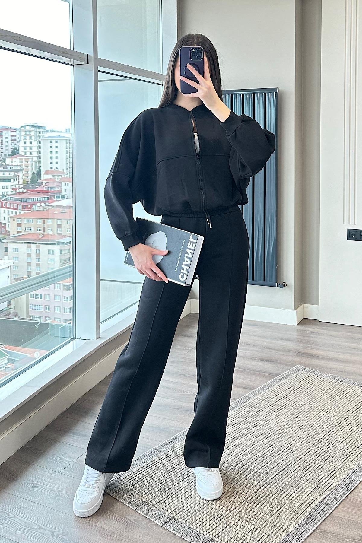 BOMBER ŞARDONLU TAKIM-Siyah