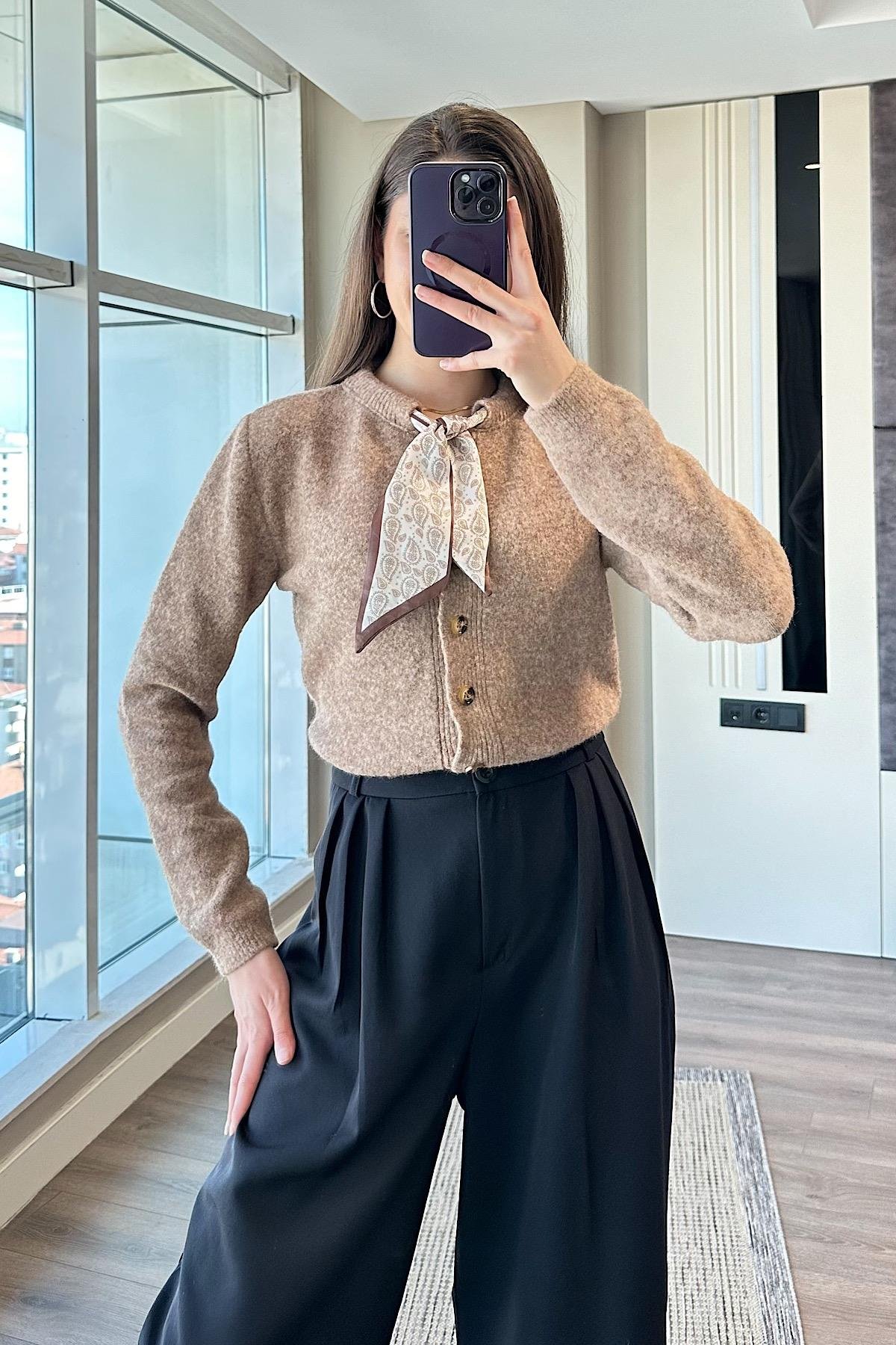 FLARLI YUMUŞAK DOKU HIRKA-Camel