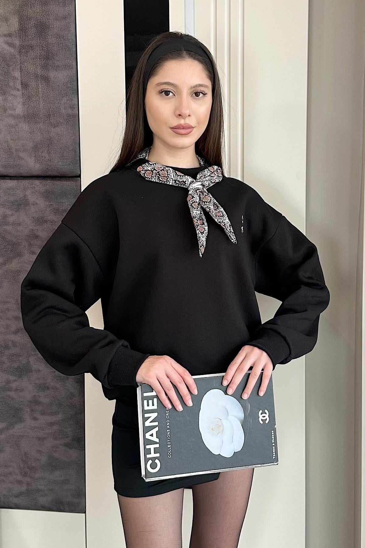 LUVİEN FLARLI SWEAT-Siyah