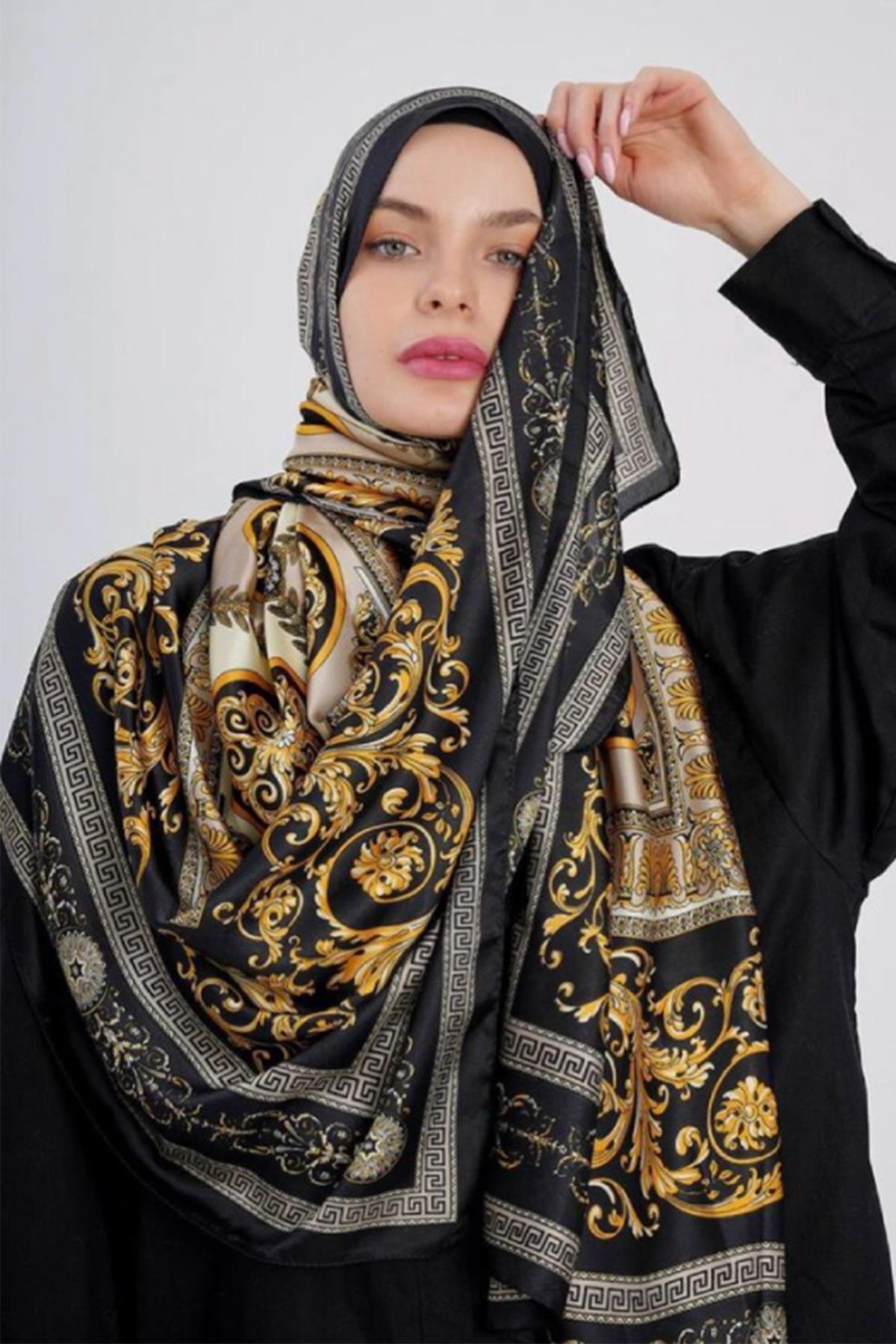 VERSACE İTHAL DESEN ŞAL SİYAH