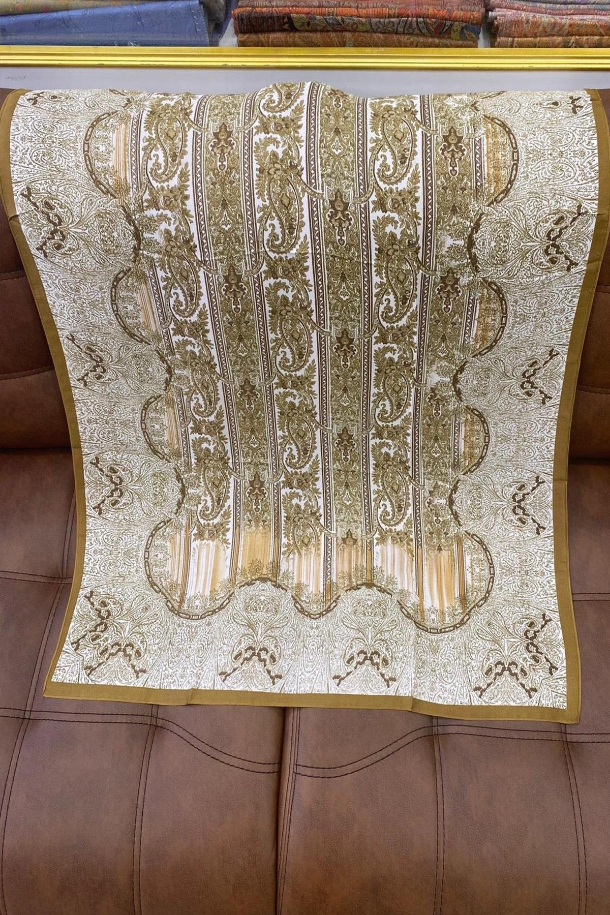 VUAL İPEK ETRO DESEN ŞAL YAĞ YEŞİLİ