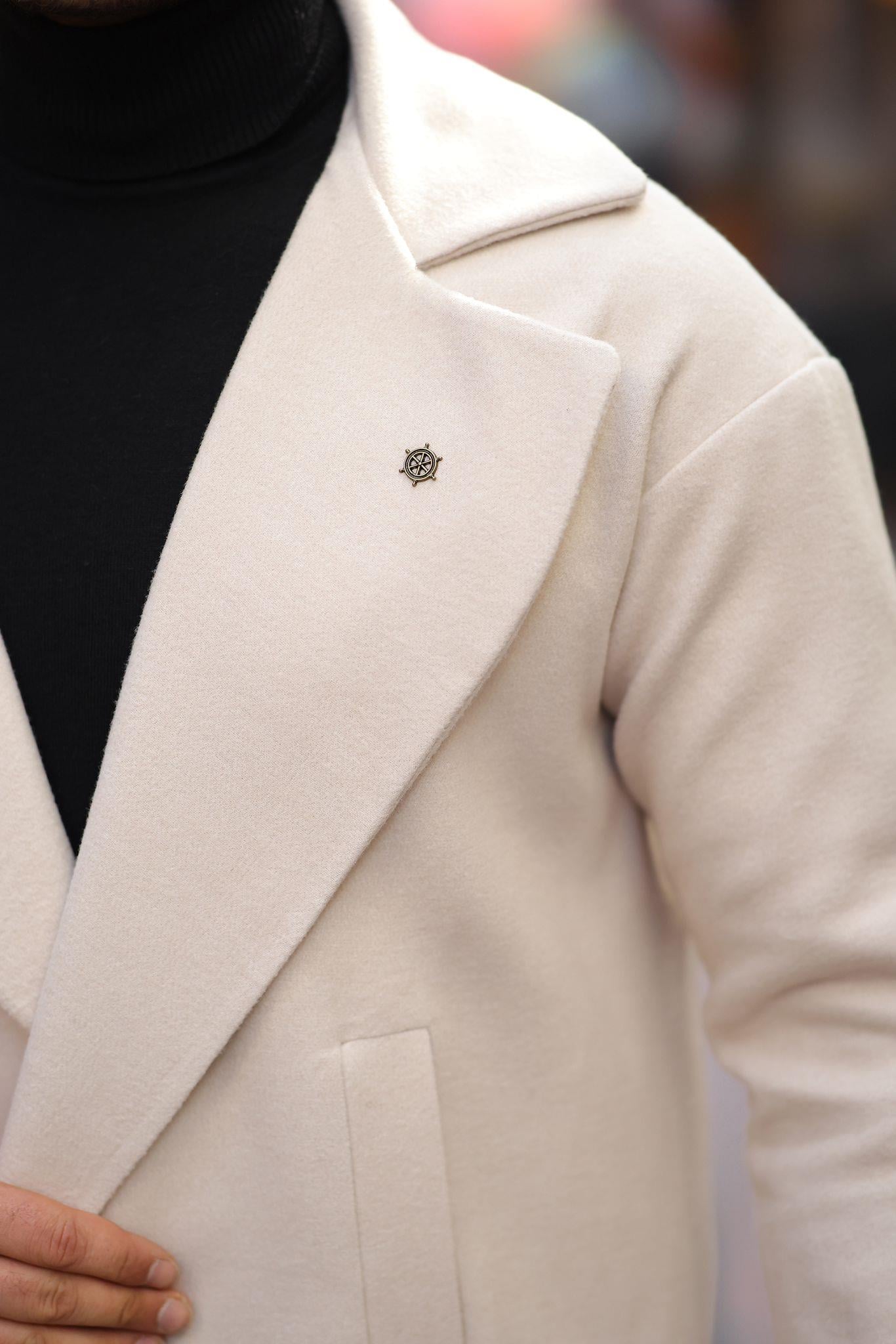 Oversize Kaşe Kaban Premium Kalite Bej