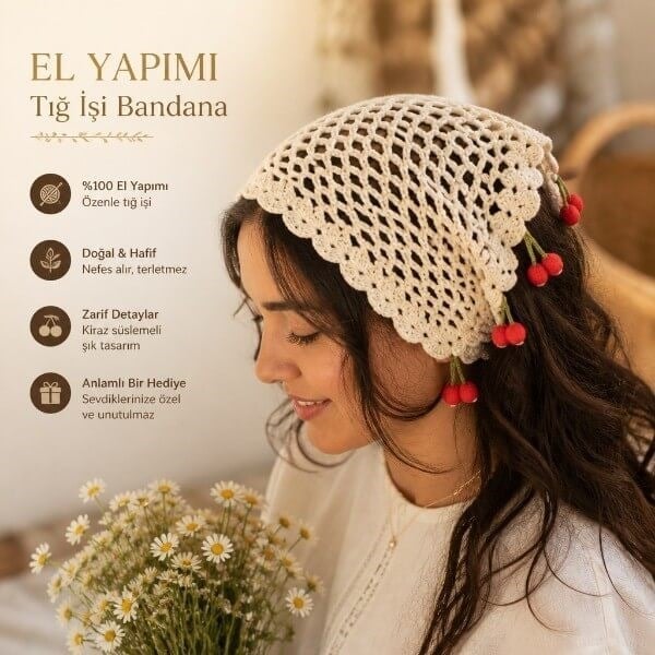 Bandana  örgü el emeği kişiye özel 
