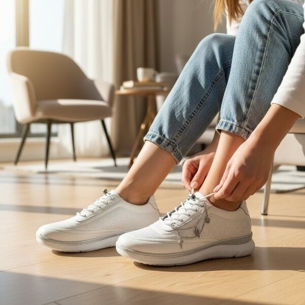 Çiçek ve Yaprak Motifli Zincir Detaylı Ayakkabı Charmi – Sneaker Süsleme Aksesuarı