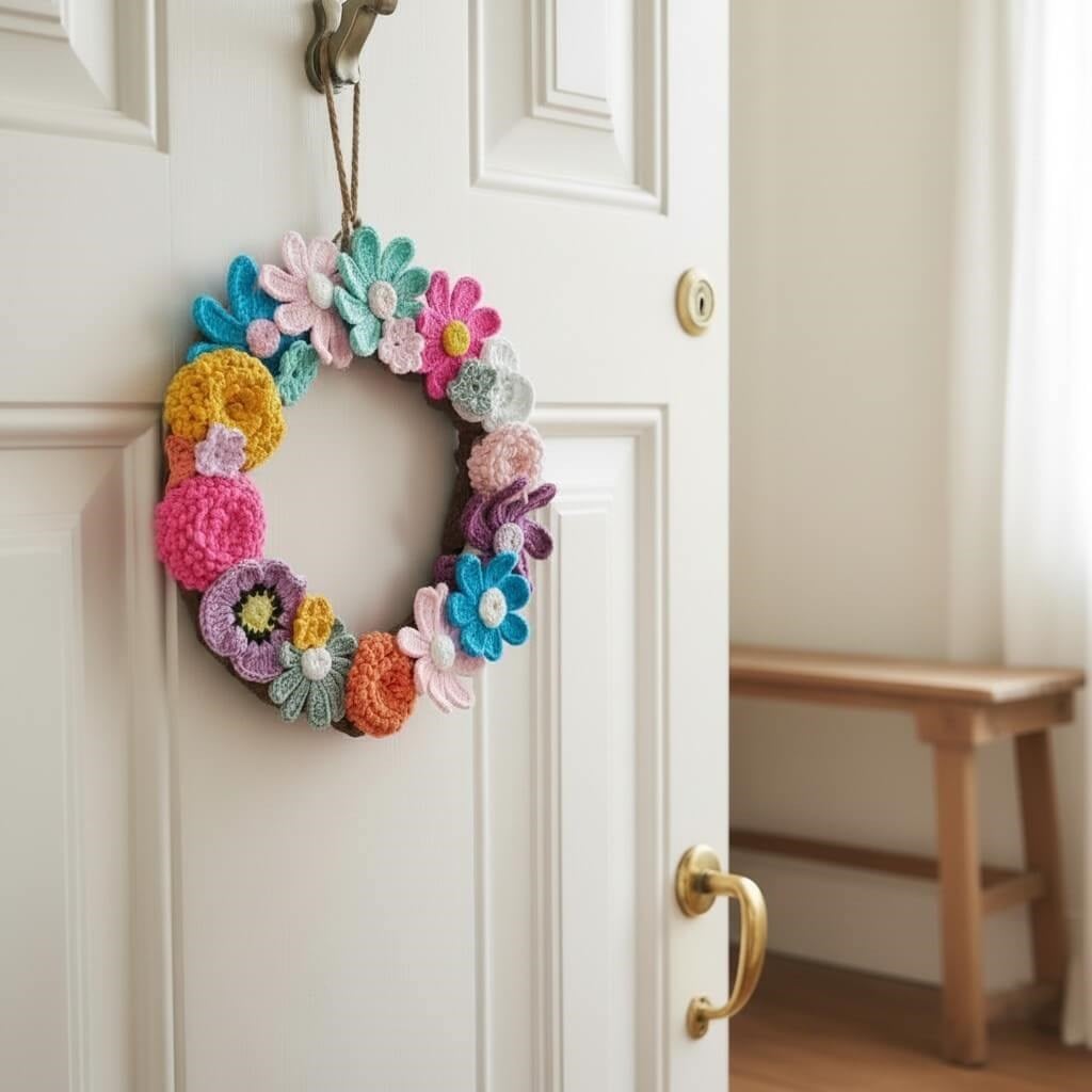 Çiçekli kapı süsü