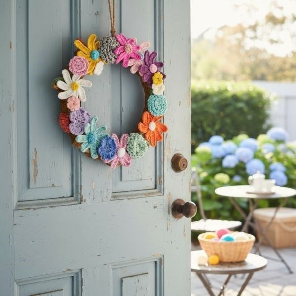 Çiçekli kapı süsü