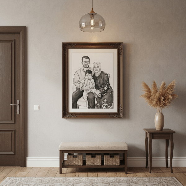 Fotoğraftan Karakalem Portre Çizimi - Kişiye Özel Sipariş