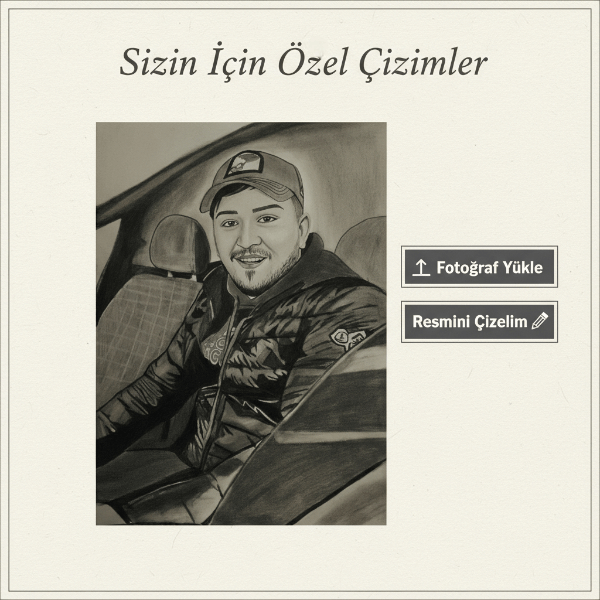 Fotoğraftan Karakalem Portre Çizimi - Kişiye Özel Sipariş