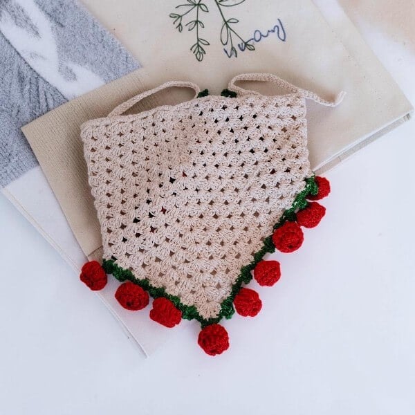 Gül detaylı bandana