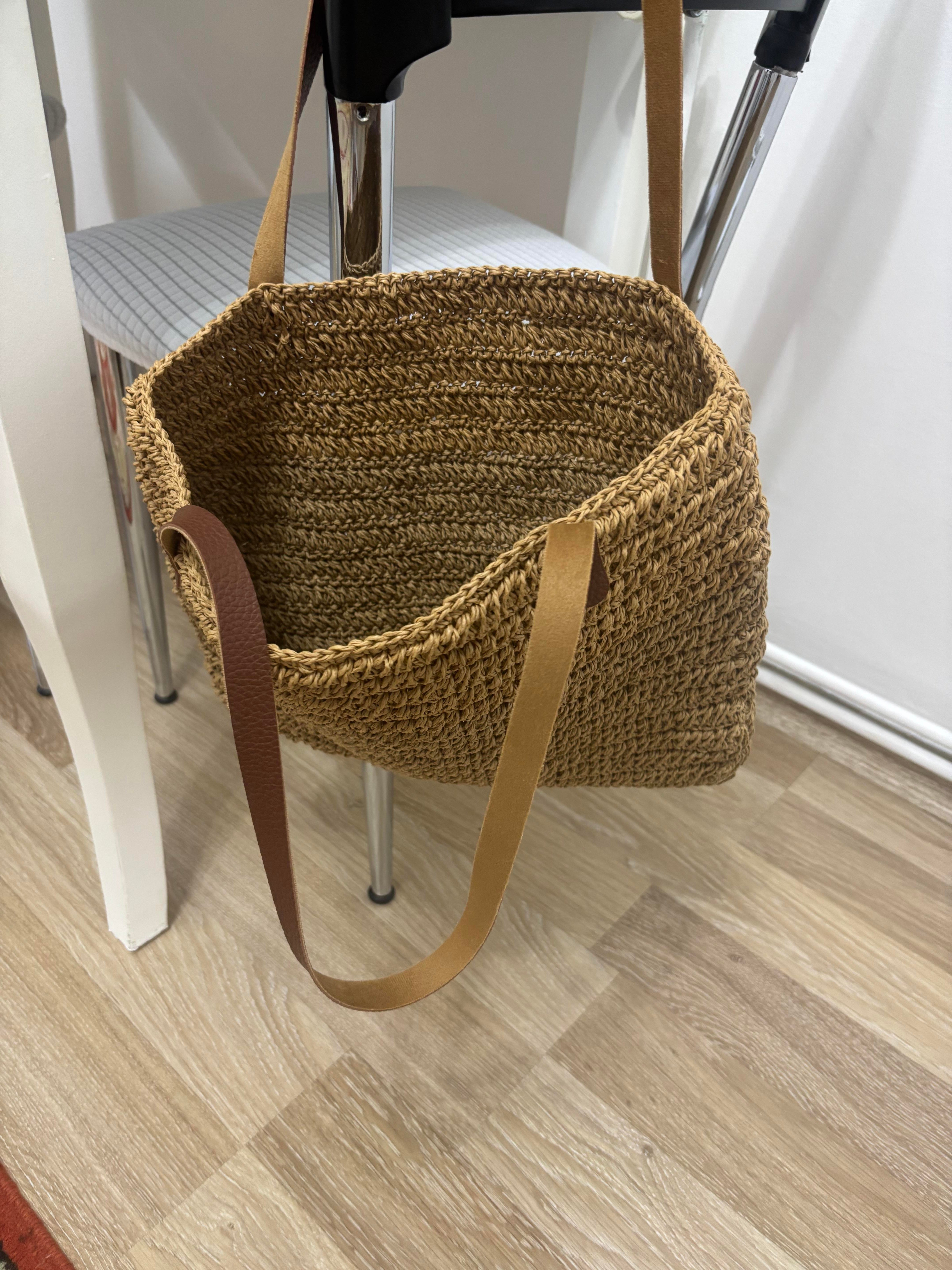 Kağıt İp Kese Kağıdı Rengi El Yapımı Omuz Çantası