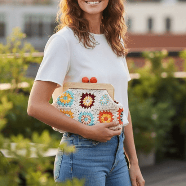 Motifli Clutch Çanta 