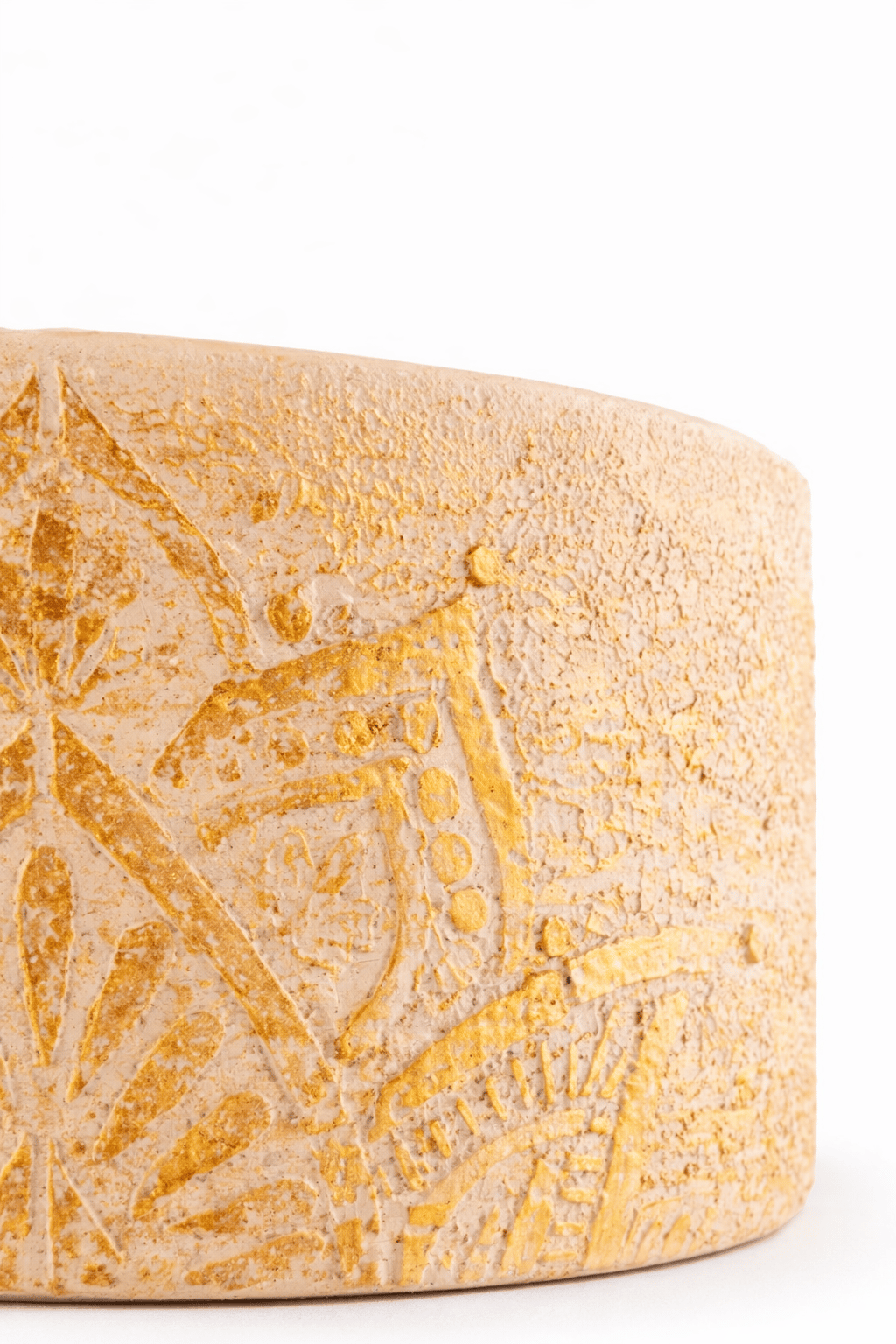 Premium Seri Gold Renkli Desenli Beton Silindir Saksı
