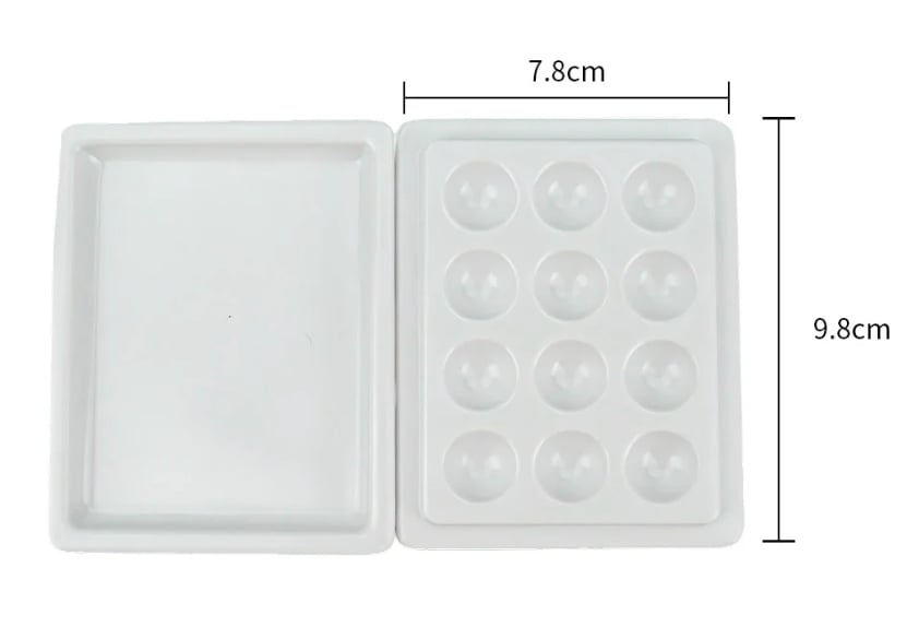 Kapaklı Porselen Palet 12 Gözlü