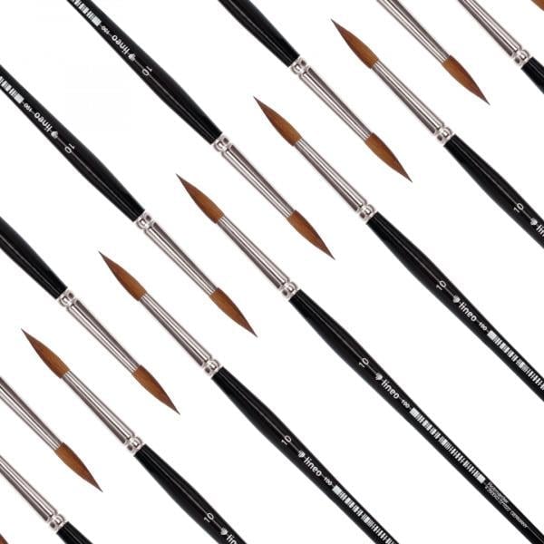 Lineo Seri 195 Samur Kılı Yuvarlak Tezhip Ve Sulu Boya Fırçası