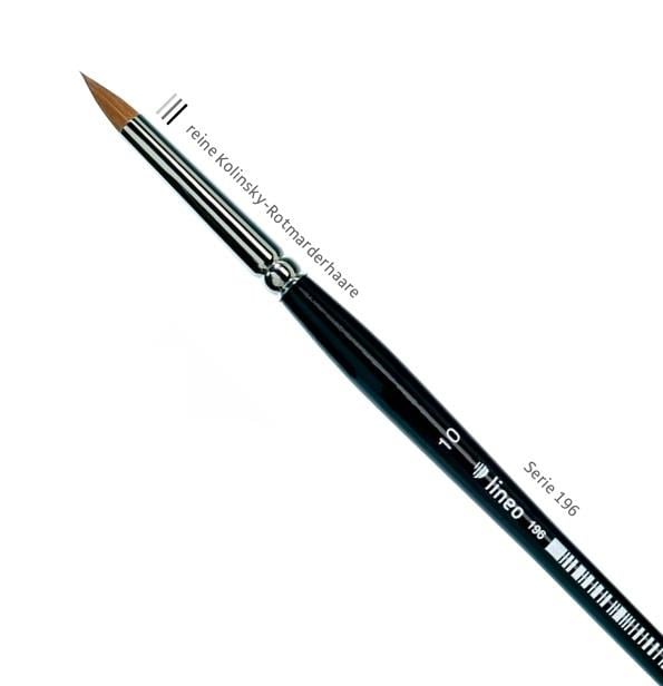 Lineo Seri 196 Samur Kılı (Kısa Uçlu - Minyatür)Yuvarlak Tezhip Ve Sulu Boya Fırçası