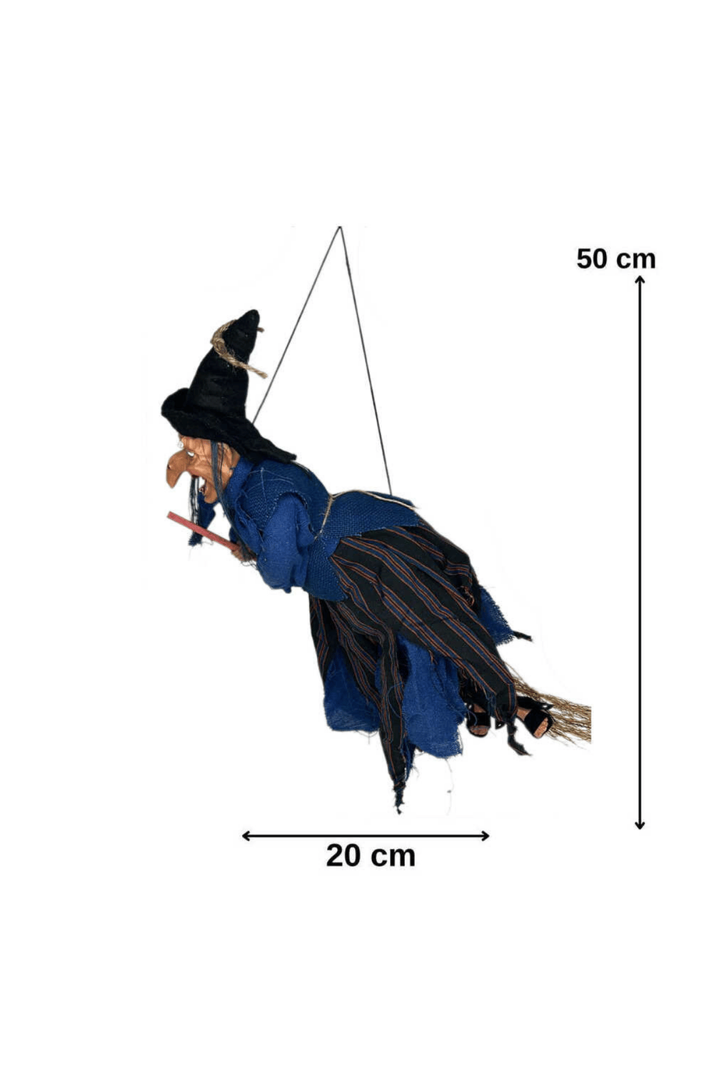 Halloween Askılı Cadı Süs Mavi 
