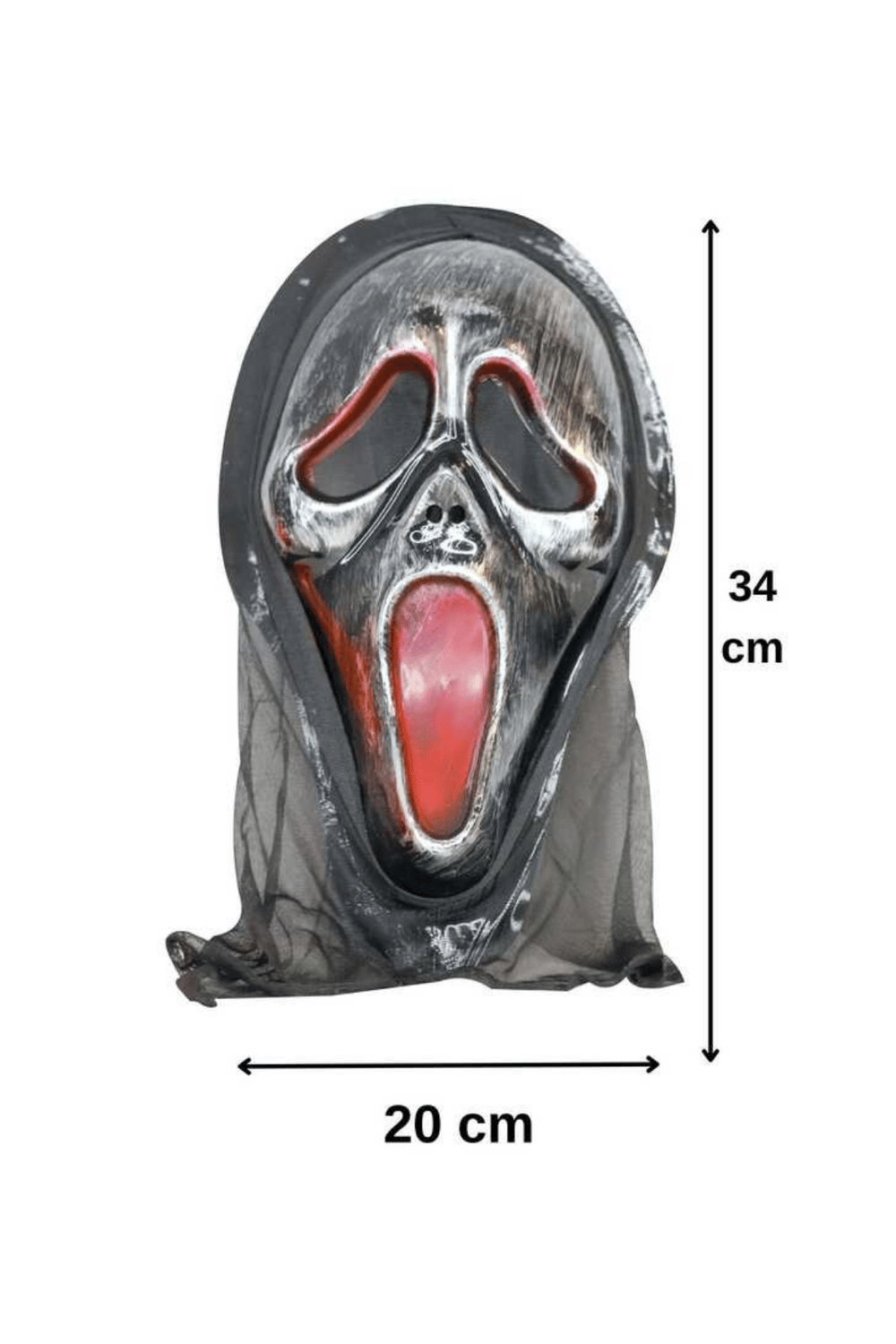 Halloween Astarlı Çığlık Maske Silver