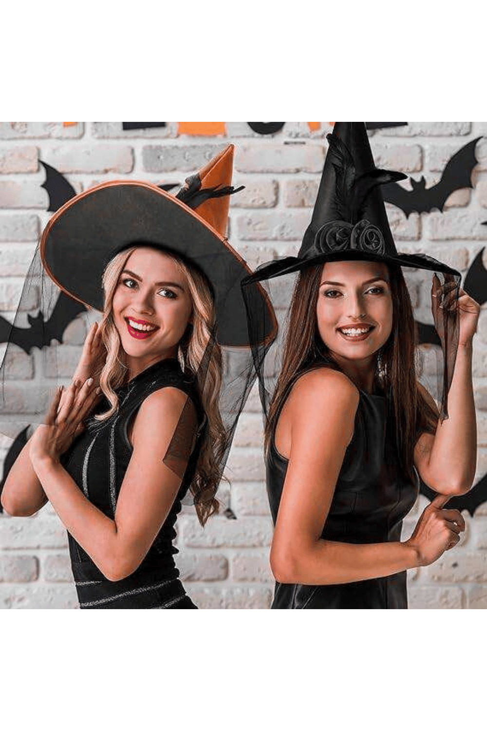 Halloween Desenli Cadı Şapkası