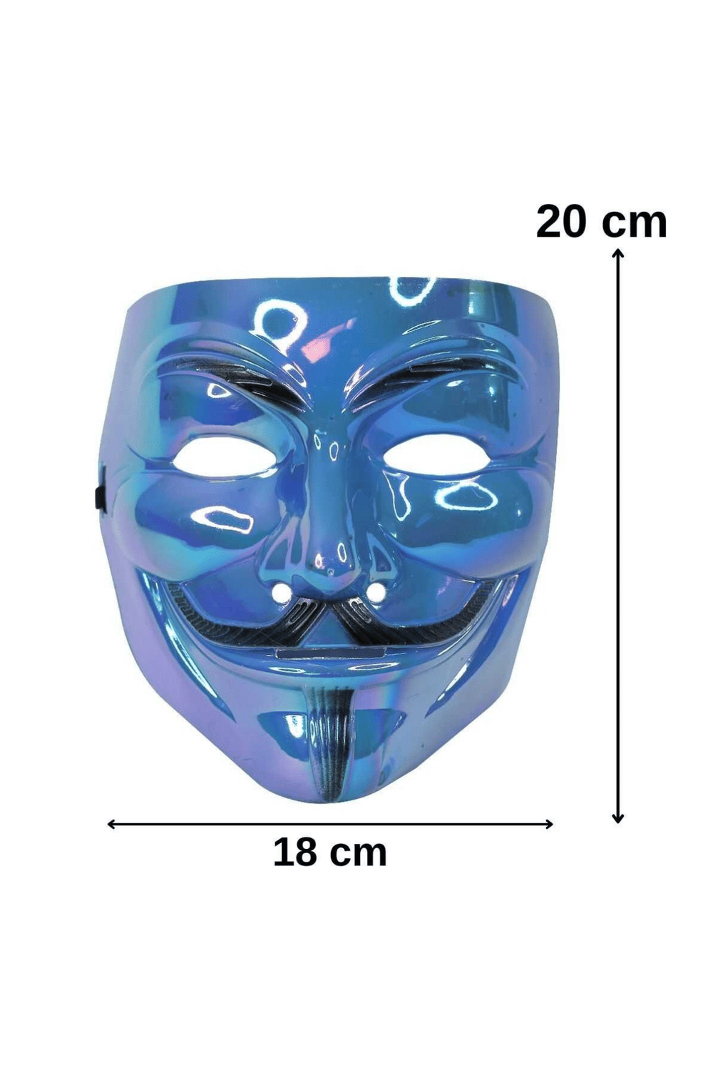 Halloween Parlak Mavi Vendetta Maske