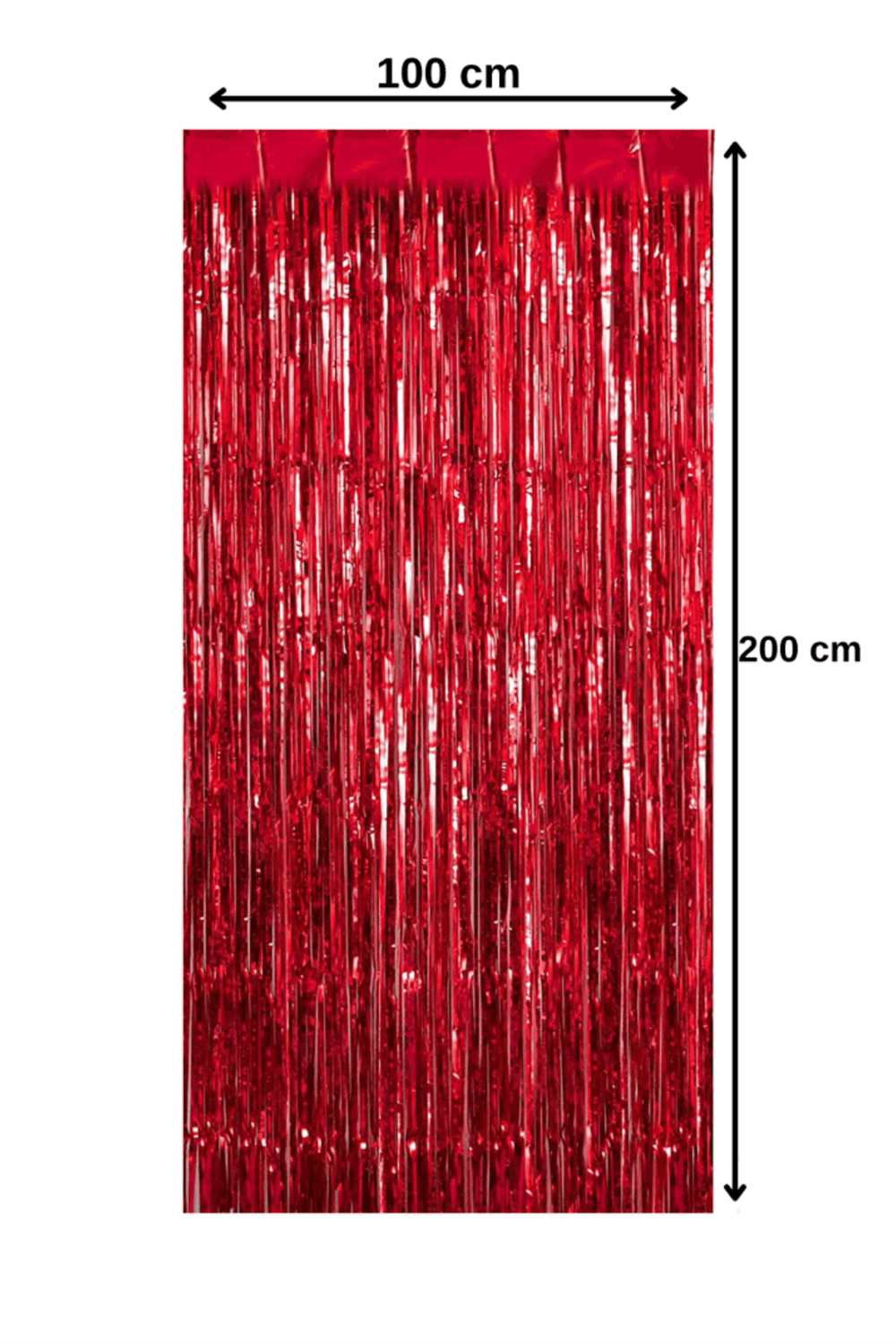 Kapı Perdesi Metalik Kırmızı 100*200 CM