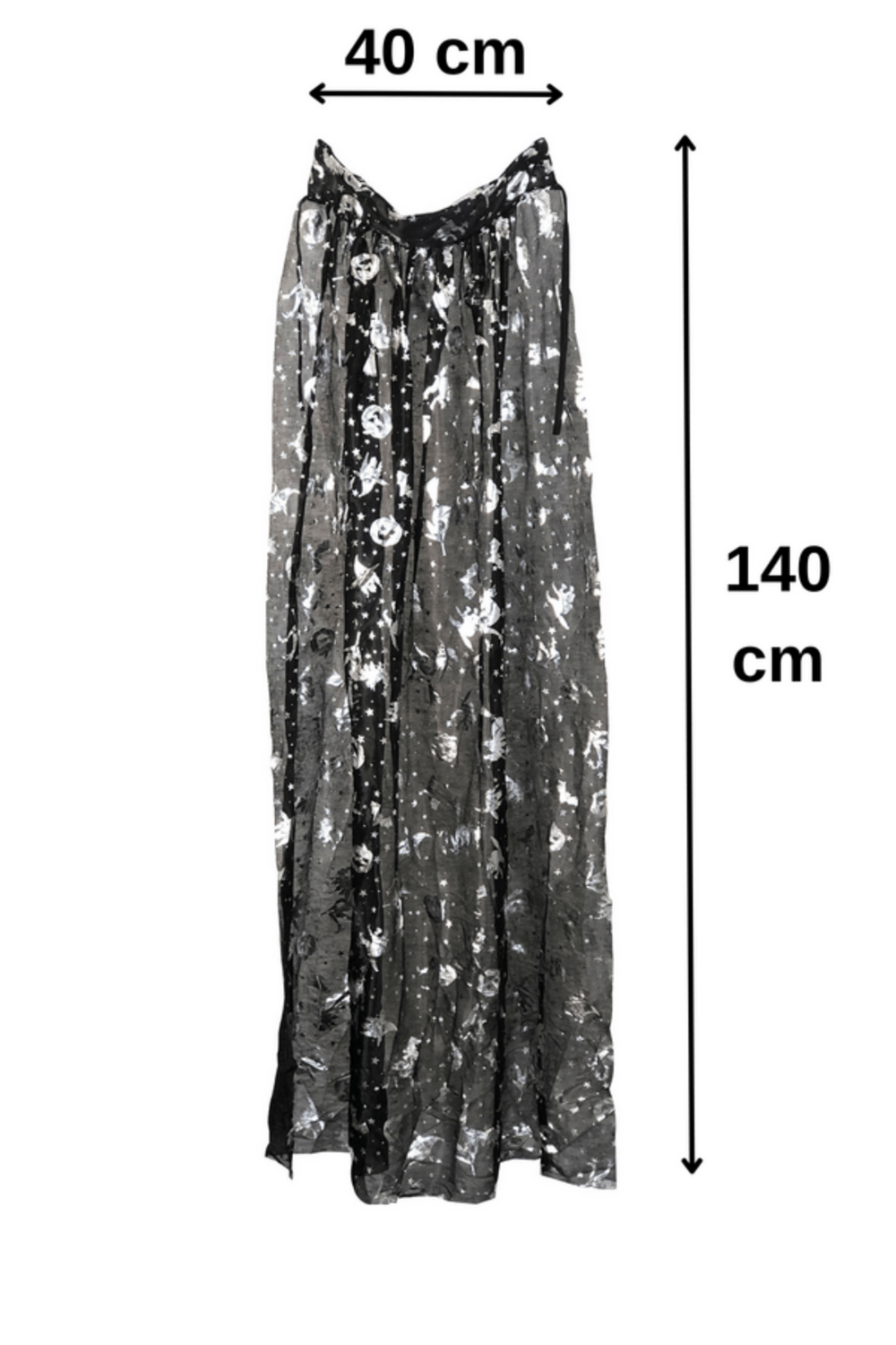 Pelerin Baskılı 140 Cm Gümüş
