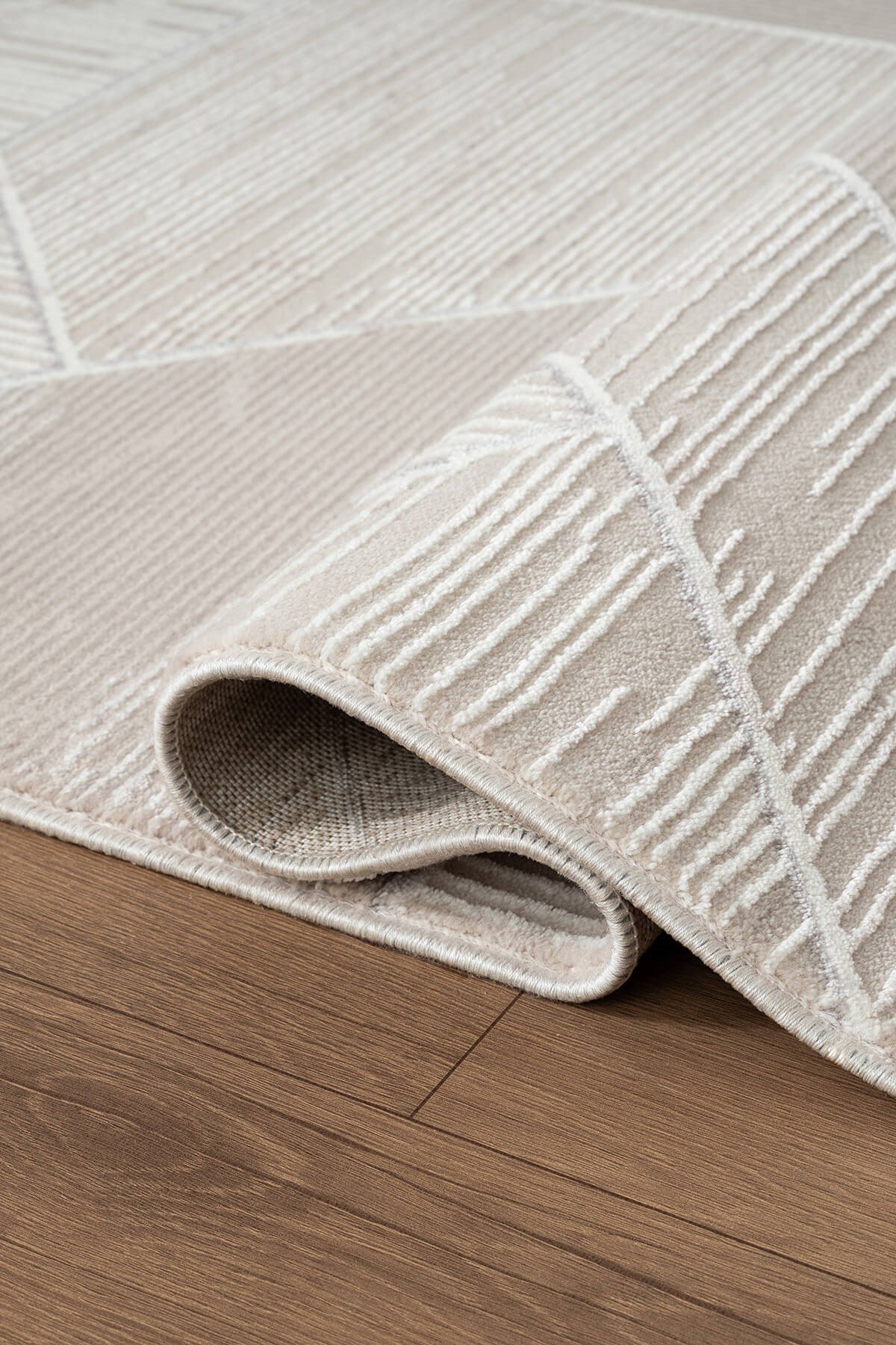 Armada AD003G Akrilik Gri Halı Modern Geometrik Detaylı