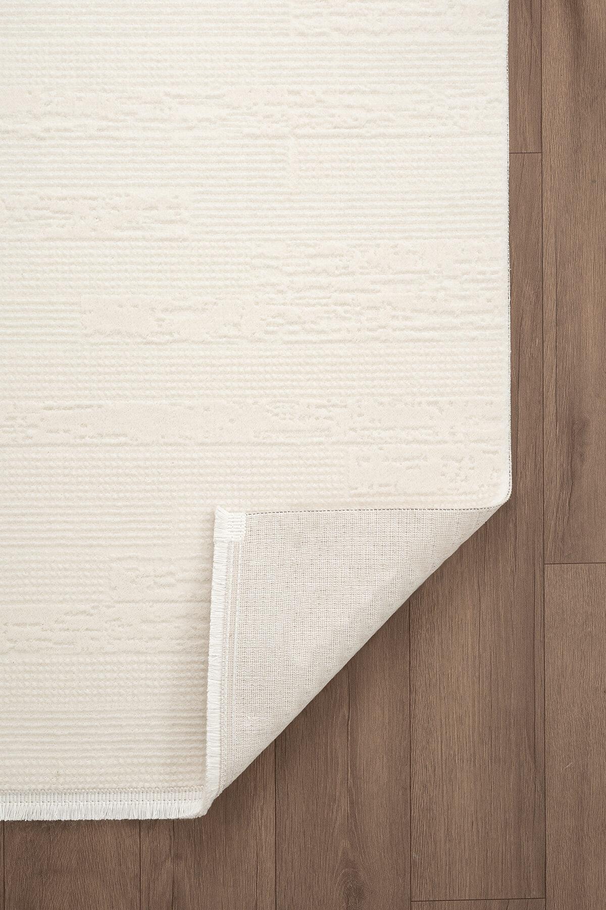 Armony Ar013w Beyaz Halı Modern Desenli Akrilik Pamuk Taban
