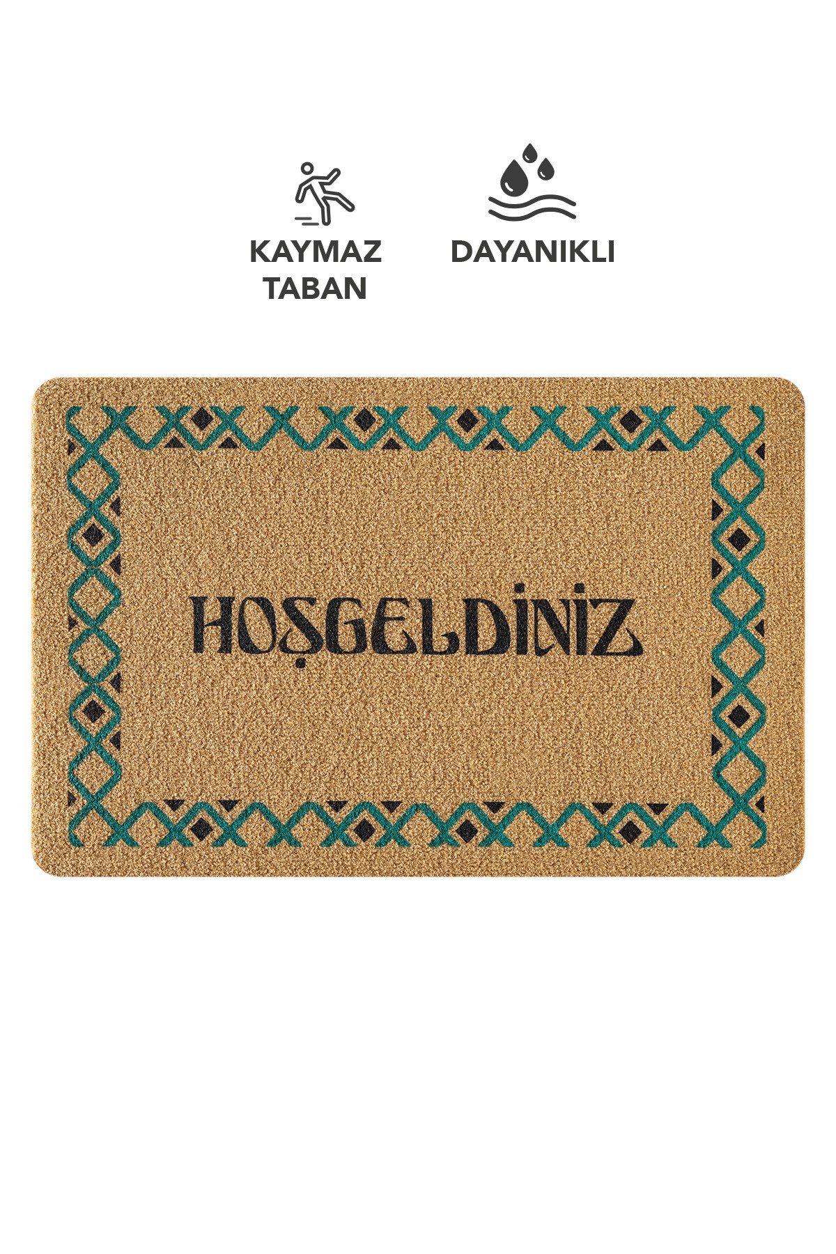 Coco Entry PS025A Renkli Hoşgeldiniz Kalın Kaymaz Taban Halı Paspas