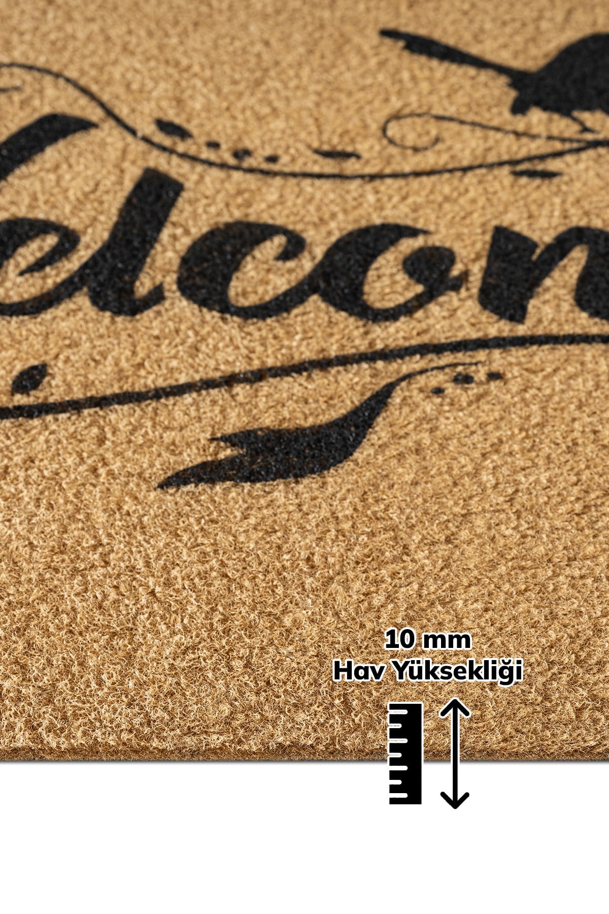 Coco Entry PS30A Welcome Kuş Desenli Kalın Kaymaz Taban Paspas