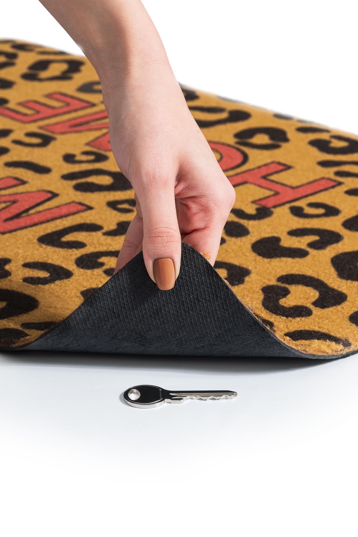 CocoJoy PJ010A Leopar My Home Desenli Kalın Kaymaz Taban Nem Alıcı Şık Tasarım Kapı Önü Paspası
