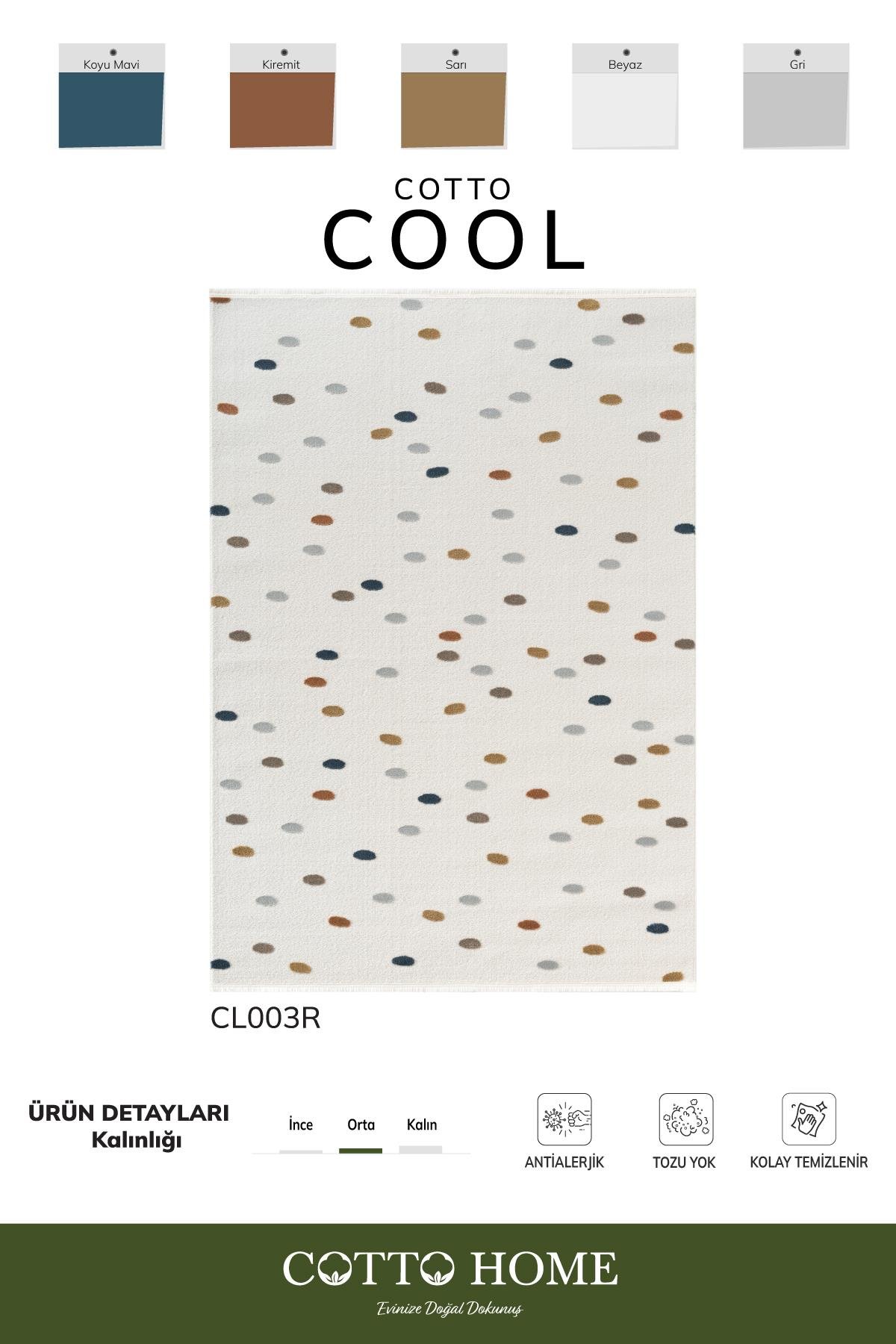 Cotto Cool CL003R Renkli Akrilik Halı Tozu Az Pamuk Tabanlı