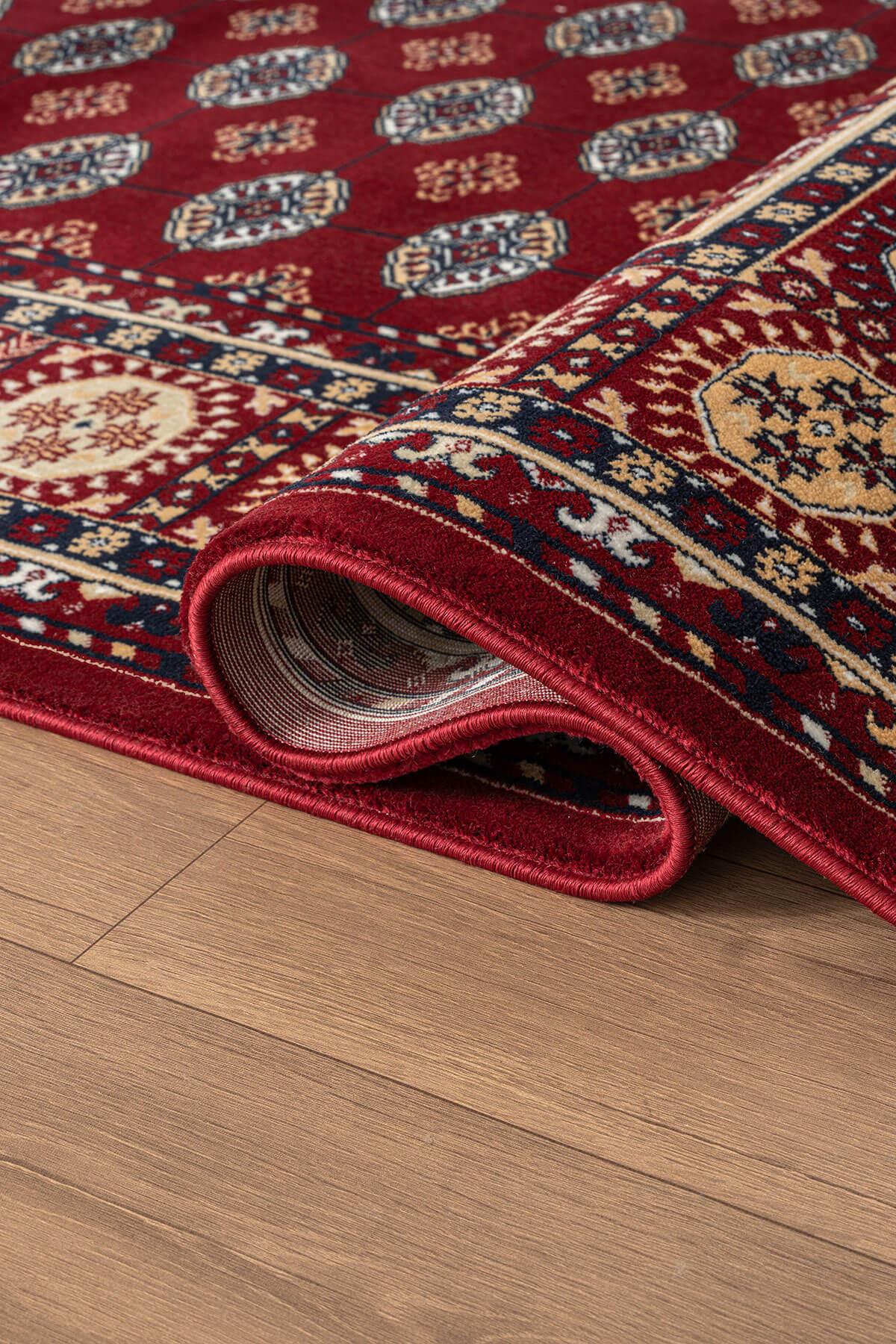 Cotto Home Fesane FN003J Bordo Pamuk Taban Afgan Desenli