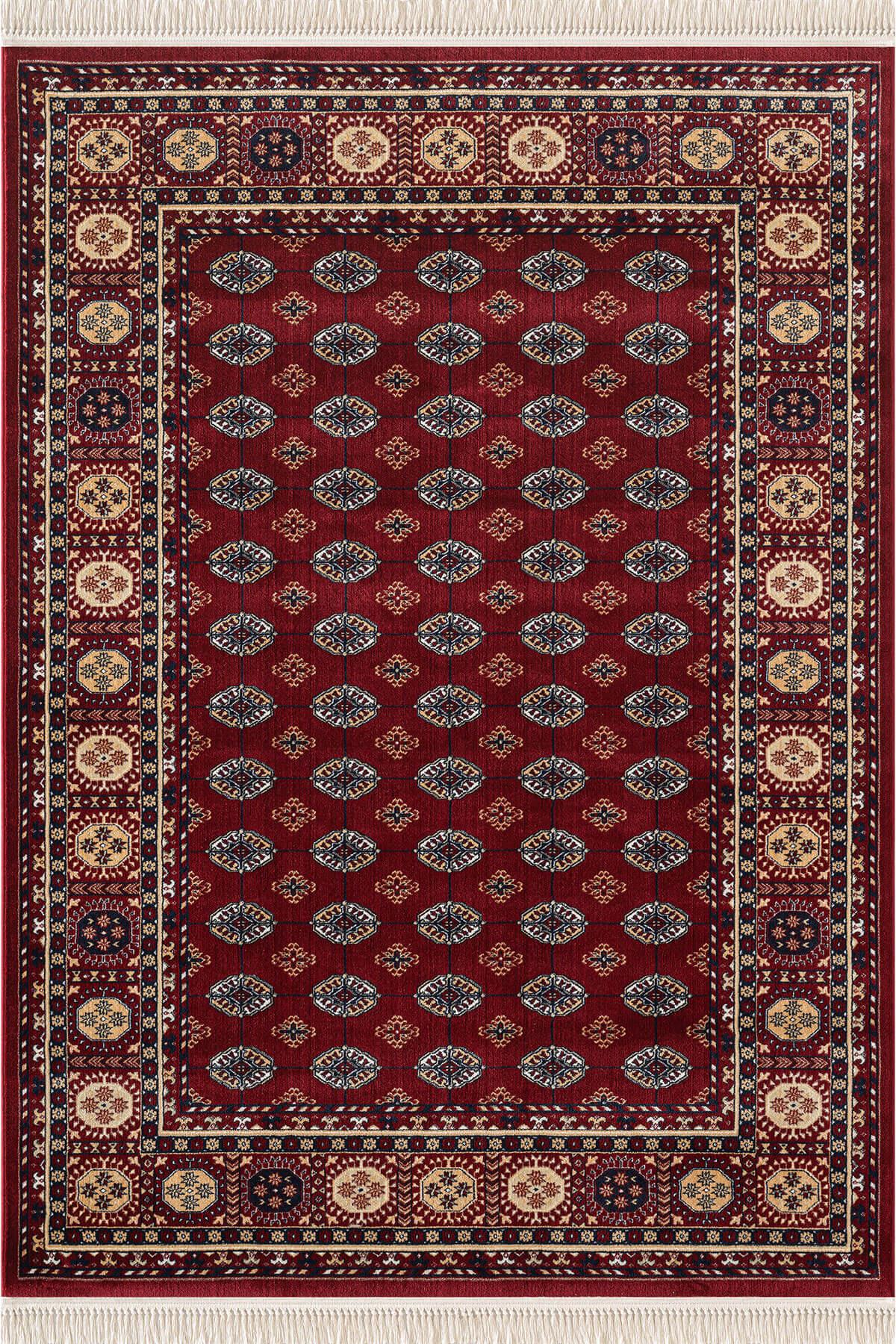 Cotto Home Fesane FN003J Bordo Pamuk Taban Afgan Desenli