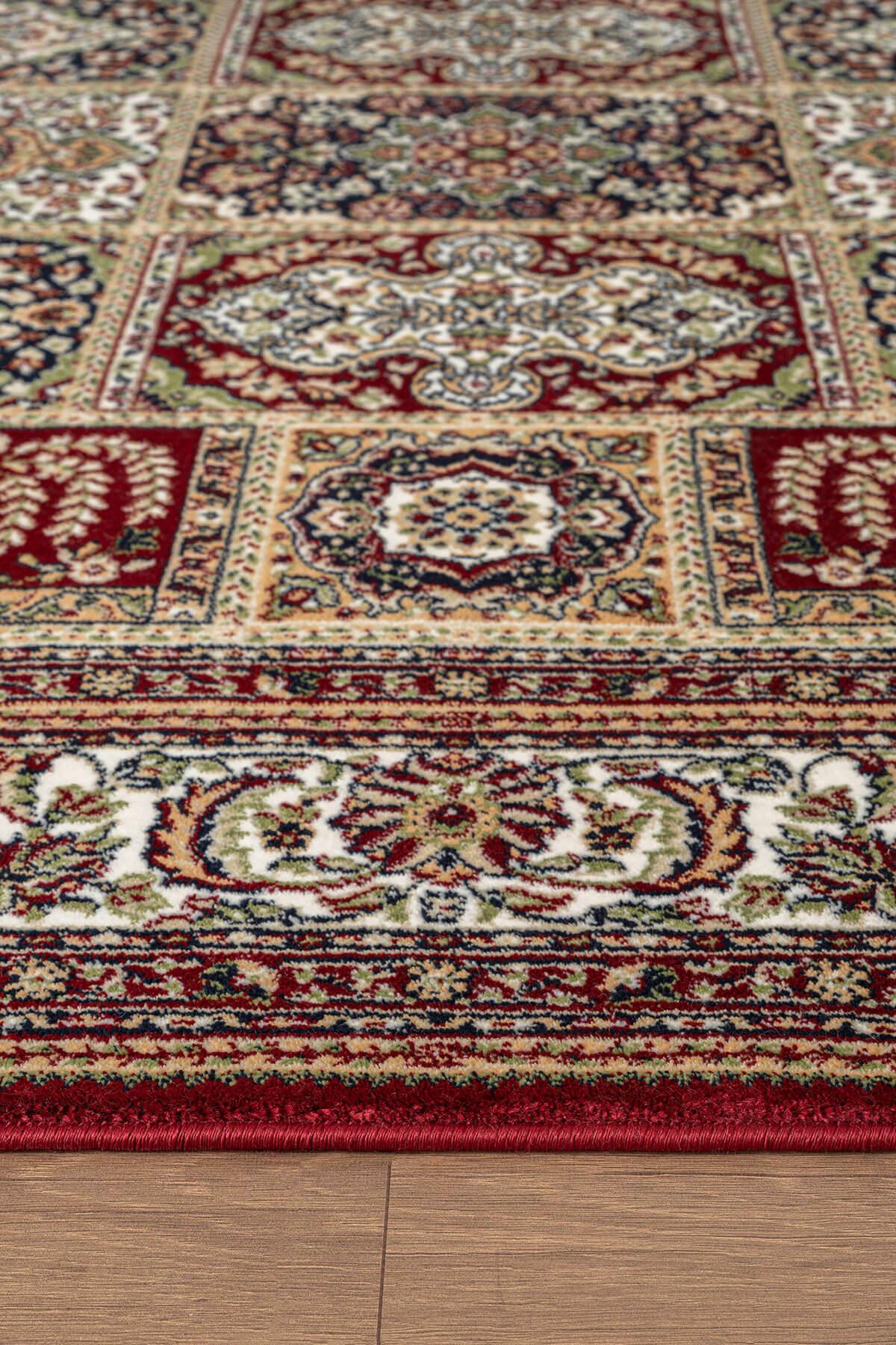 Cotto Home Fesane FN005R Bordo Pamuk Taban Afgan Desenli