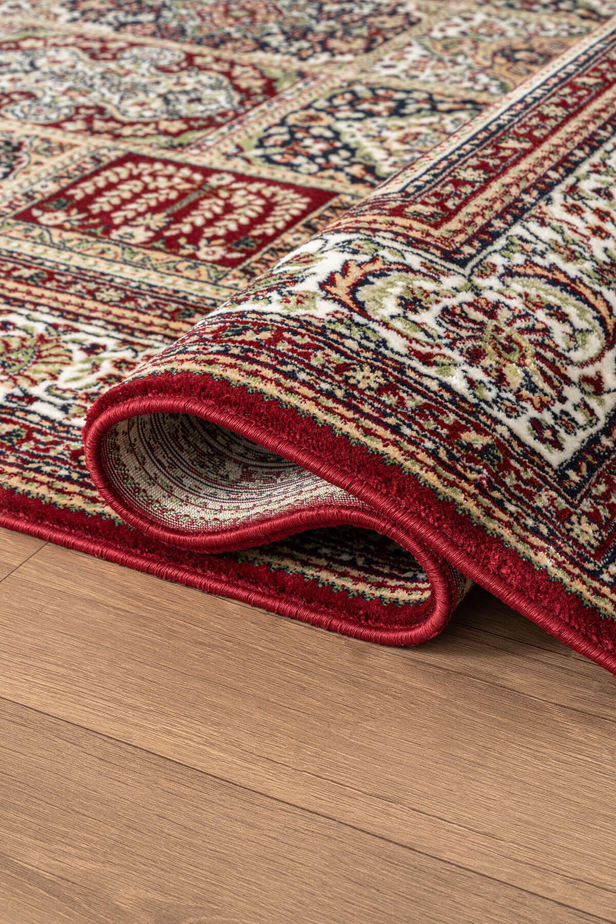 Cotto Home Fesane FN005R Bordo Pamuk Taban Afgan Desenli