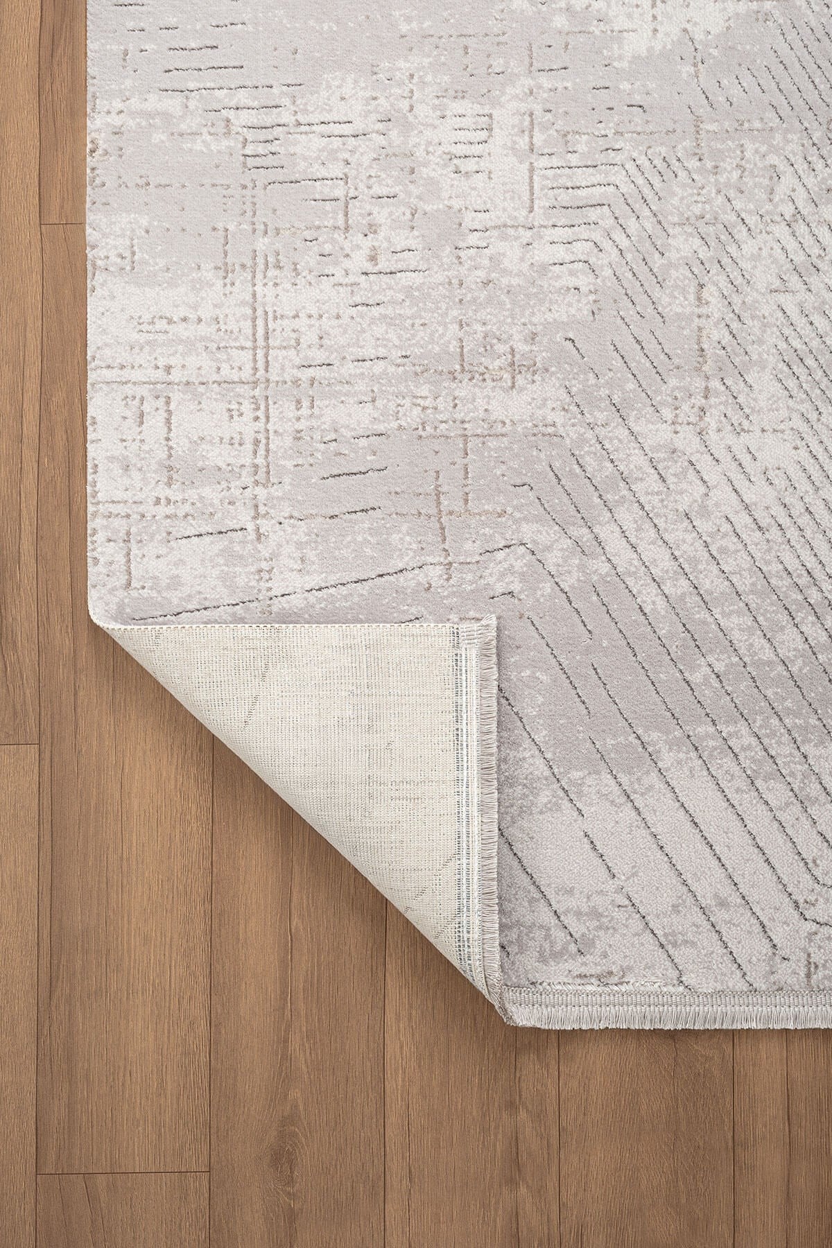 Feel FL009G Krem Halı Modern Desenli Akrilik Pamuk Taban