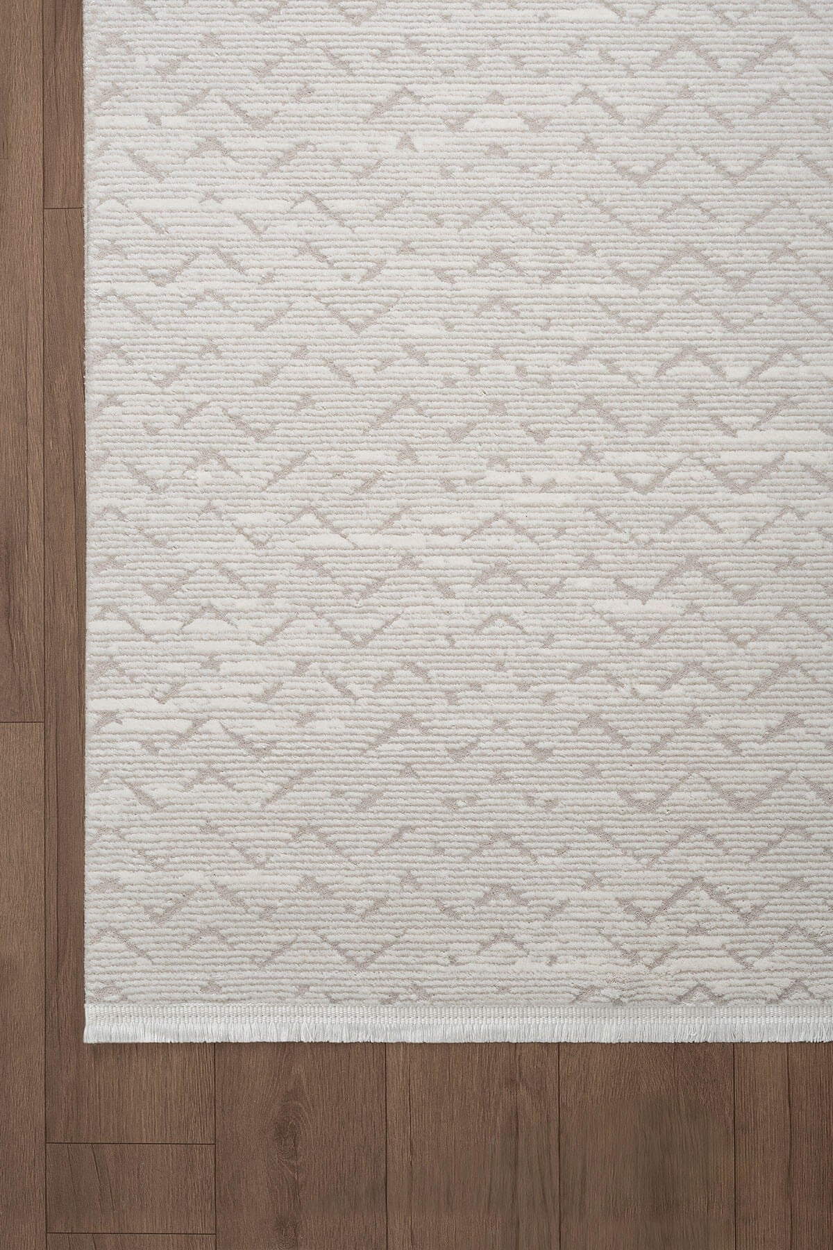 Feel FL010W Krem Halı Modern Desenli Akrilik Pamuk Taban