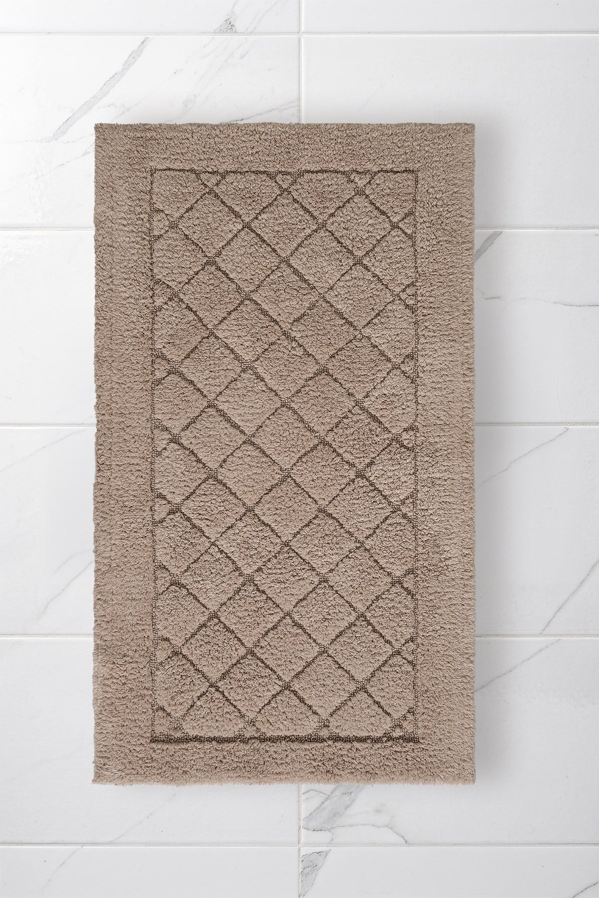 Lilly 2'li Bej Pamuk Banyo Paspas Seti Yıkanabilir 60x100 + 60x50cm, LL005B