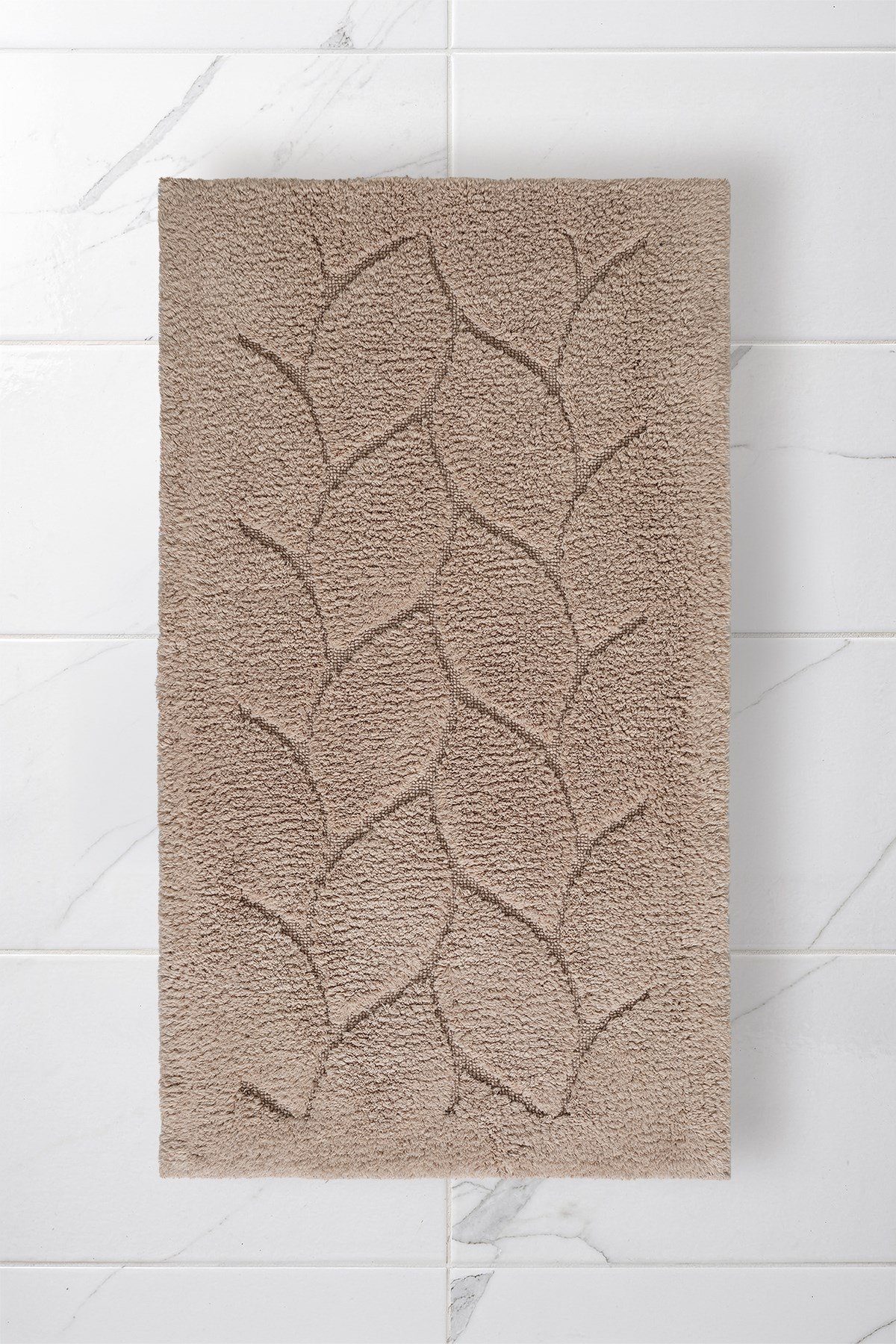Lilly 2'li Bej Pamuk Banyo Paspas Seti Yıkanabilir 60x100 + 60x50cm, LL006B