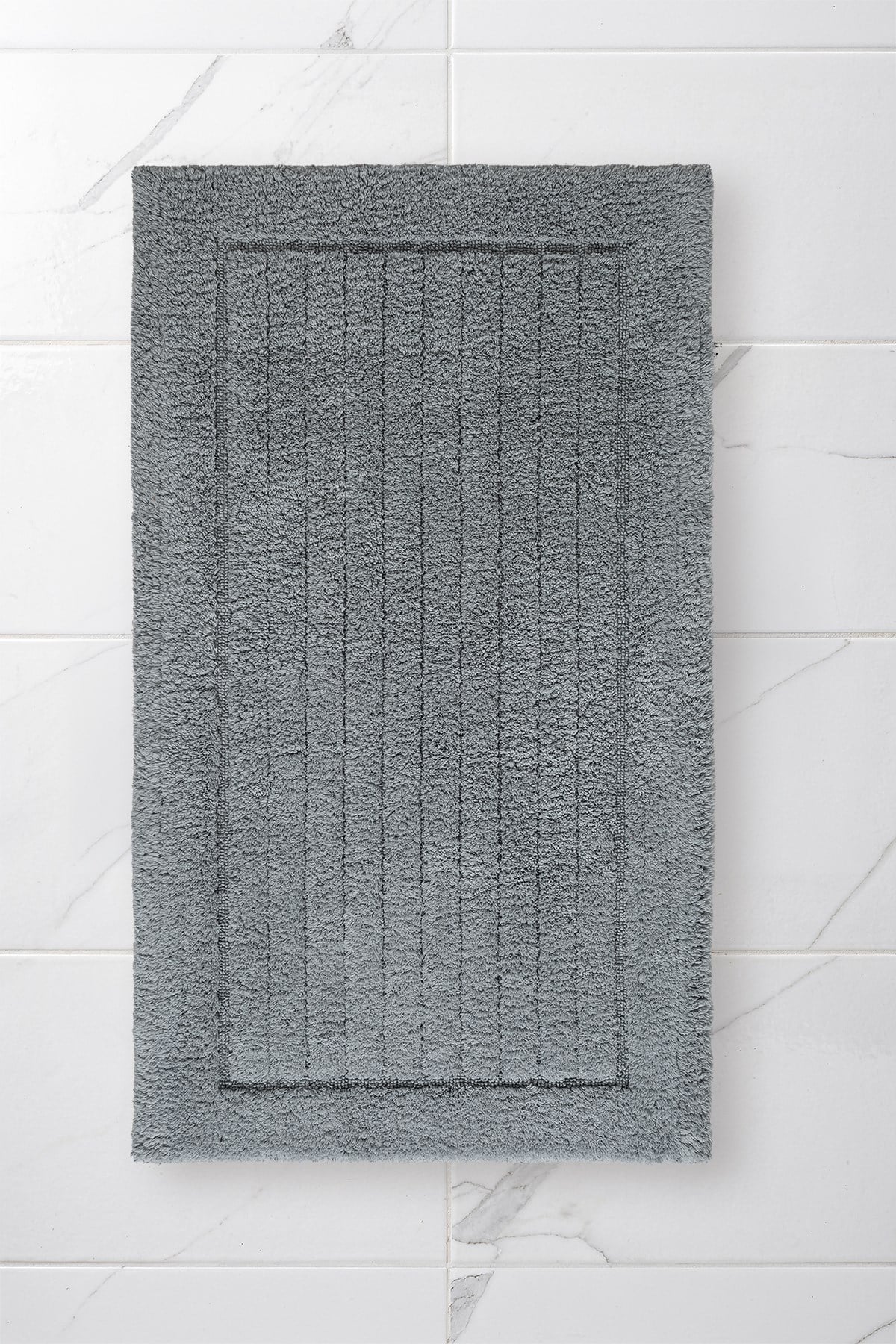Lilly 2'li Gri Pamuk Banyo Paspas Seti Yıkanabilir 60x100 + 60x50cm, LL004G