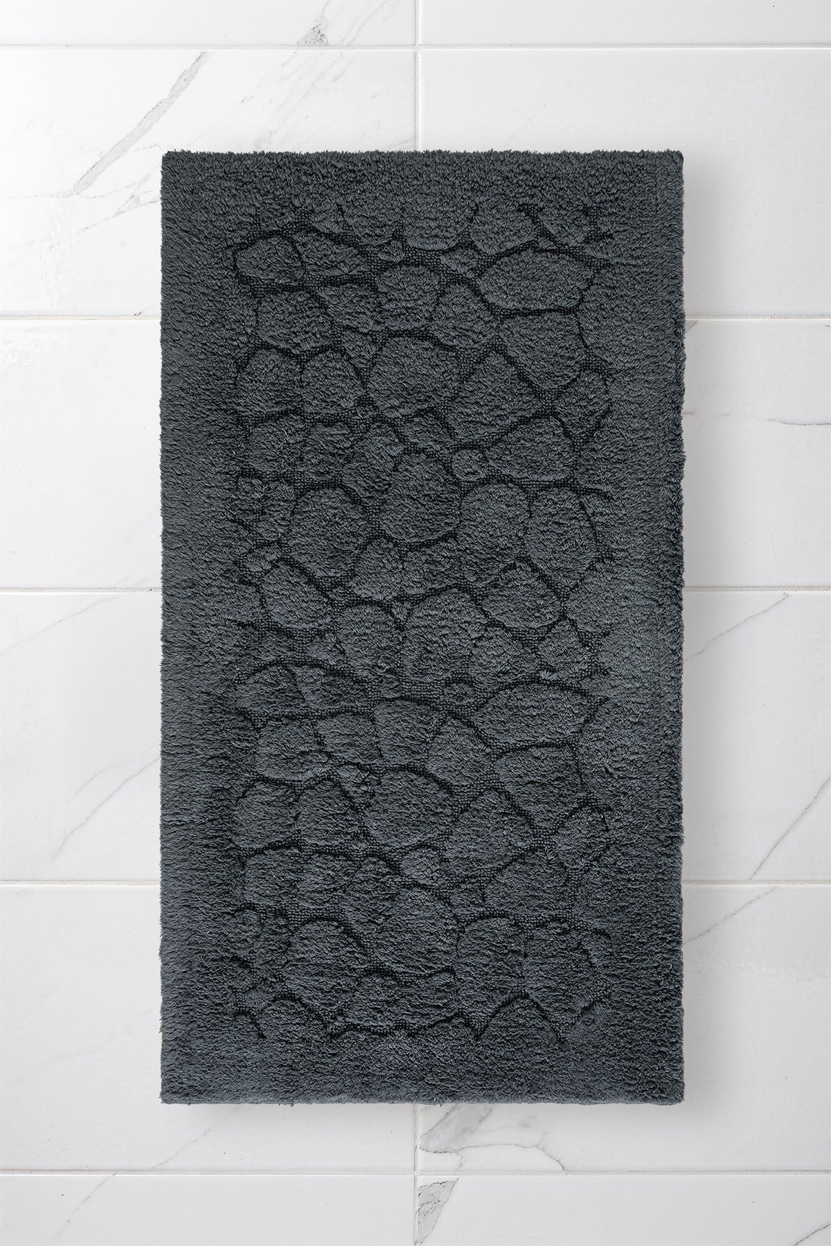 Lilly 2'li Gri Pamuk Banyo Paspas Seti Yıkanabilir 60x100 + 60x50cm, LL002G