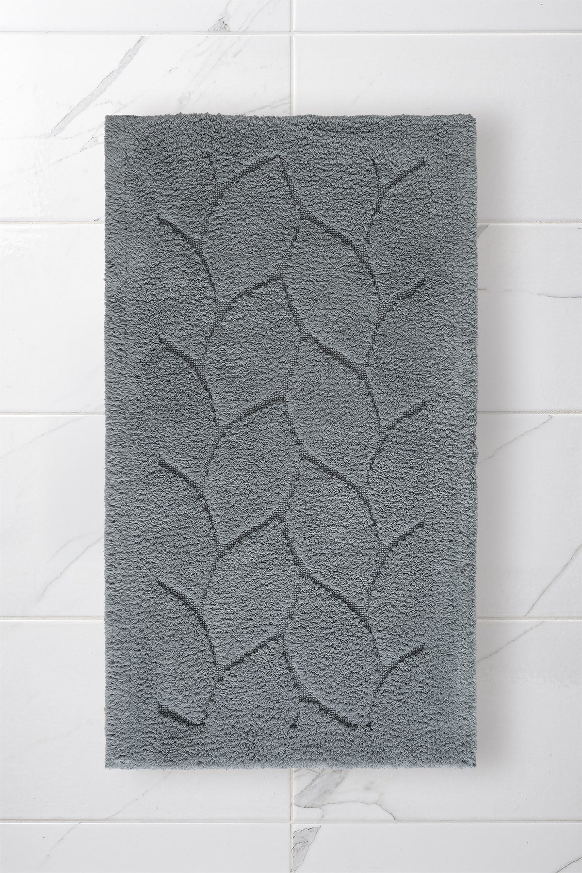 Lilly 2'li Gri Pamuk Banyo Paspas Seti Yıkanabilir 60x100 + 60x50cm, LL006G